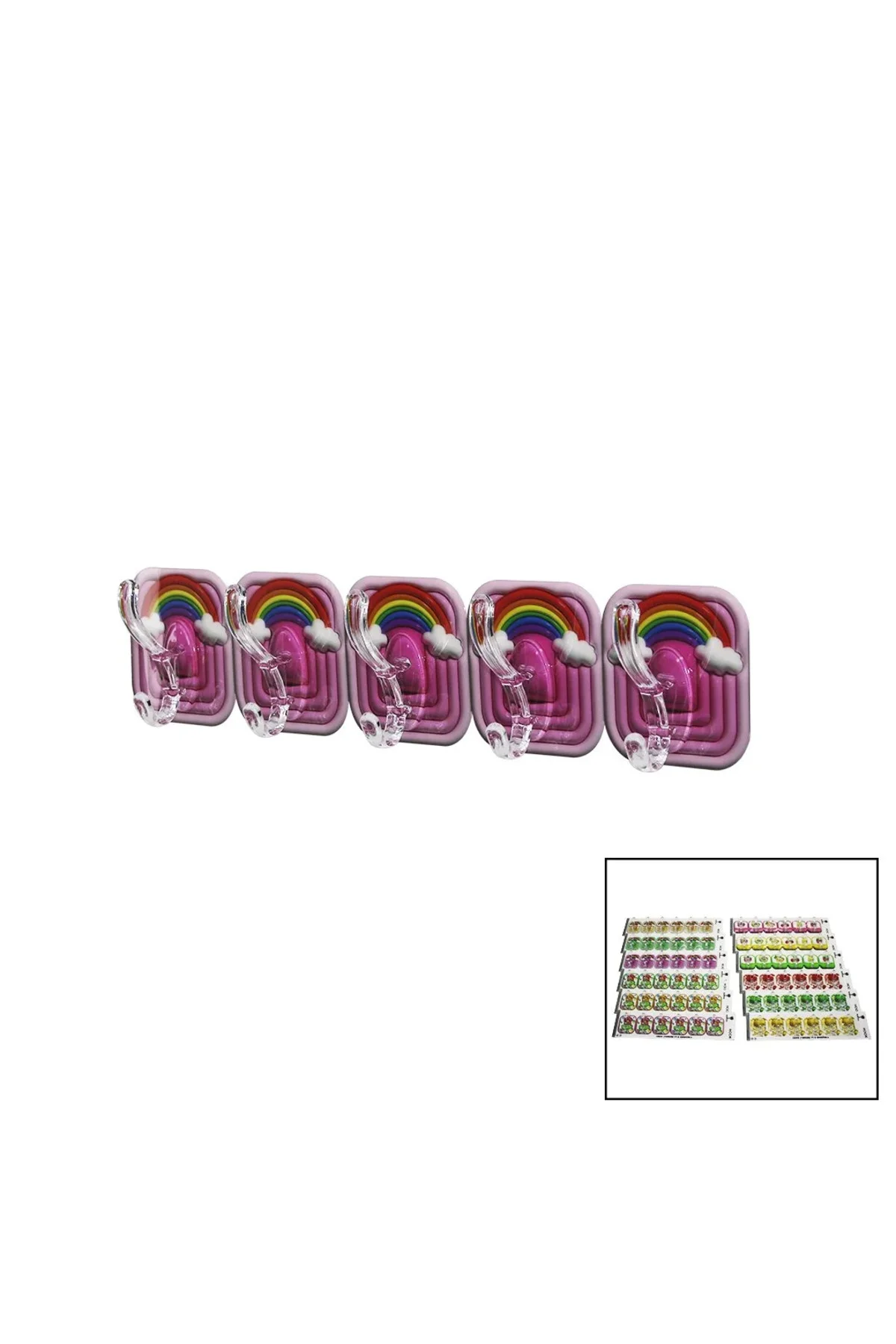 5PCS Tekli - Çoklu Kullanım Mika Kristal Kollu Resimli Yapışkanlı Askı 5PCS Tekli - Çoklu Kullanım Mika Kristal Kollu Resimli Yapışkanlı Askı