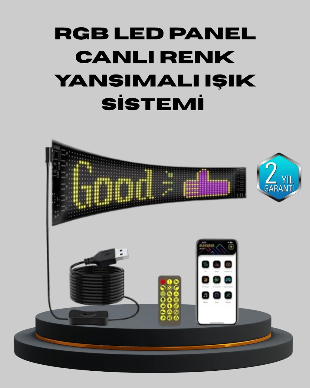5v Usb Akıllı Piksel Led Panel Mobil Uygulama Kontrollü, Renkli Işık Efektli - Lisinya Diğer