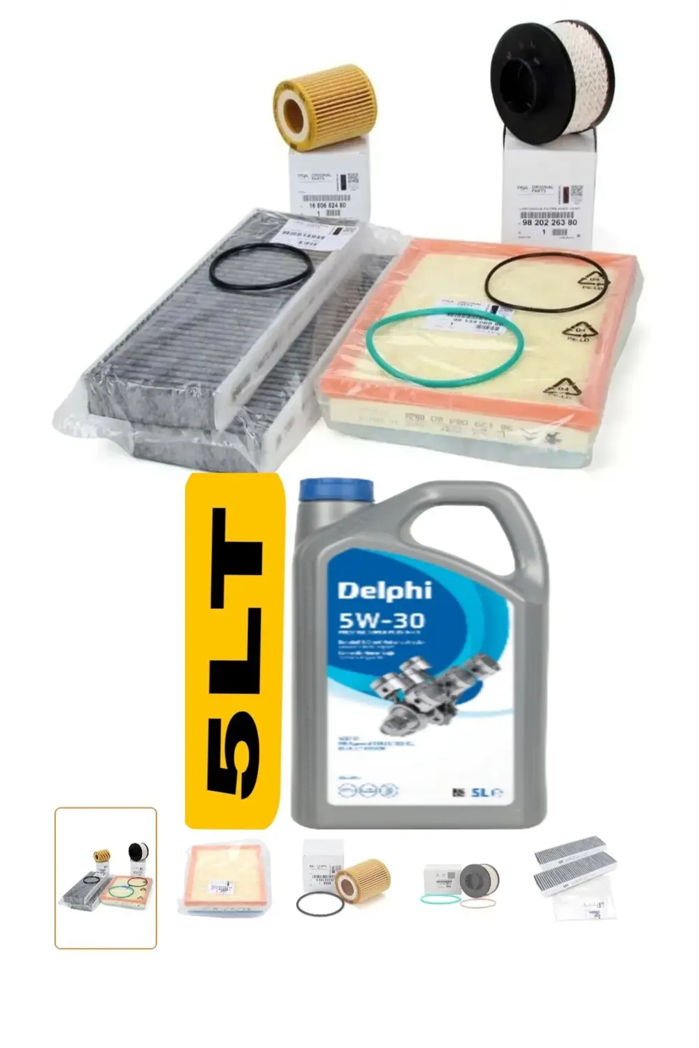 5W-30 5LT Peugeot 2008 1.6 Bluehdi 100Hp 73Kw 2015-2019 Filtresi