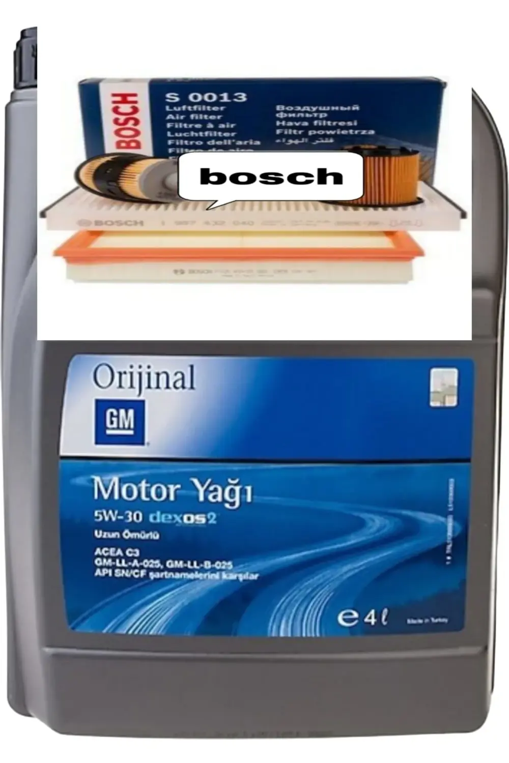 5W-30 DEXOS 2 DPF Lİ 4LT+BOSCH ASTRA H 1.3 DİZEL 4LU SET