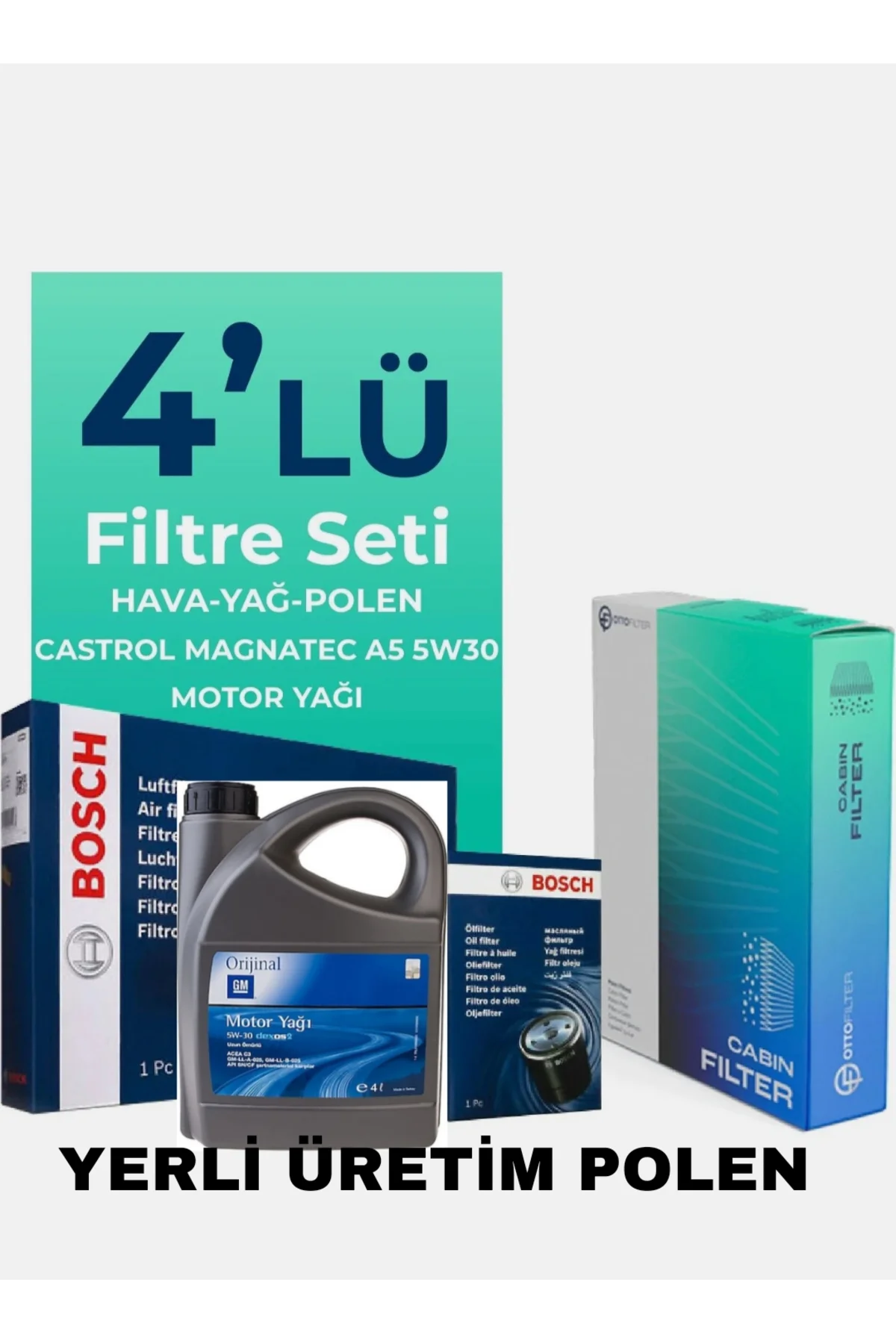 5W-30 DEXOS 2 DPF Lİ 4LT+BOSCH ASTRA H 1.3 DİZEL 4LU SET