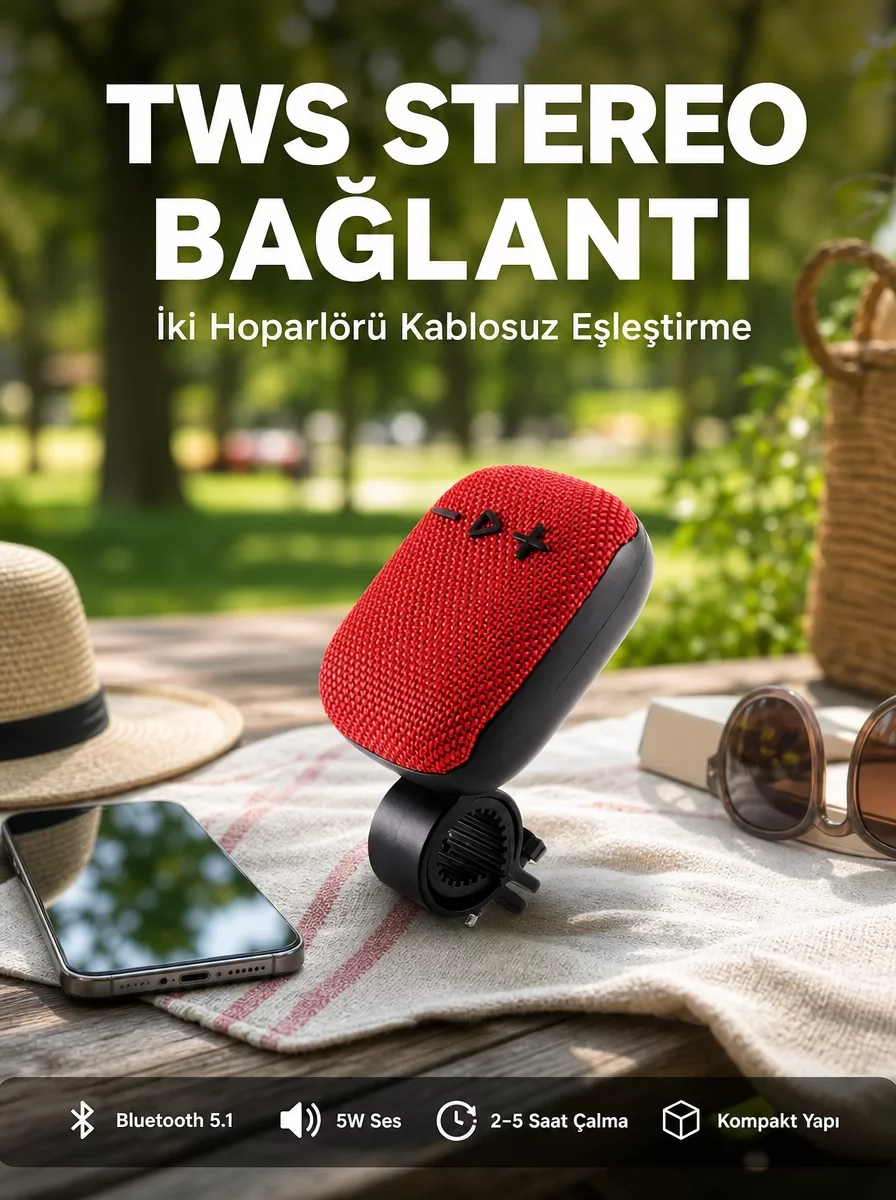 5W Güçlü Baslı Kablosuz Bluetooth Hoparlör ve FM Radyo - Taşınabilir Ses Sistemi