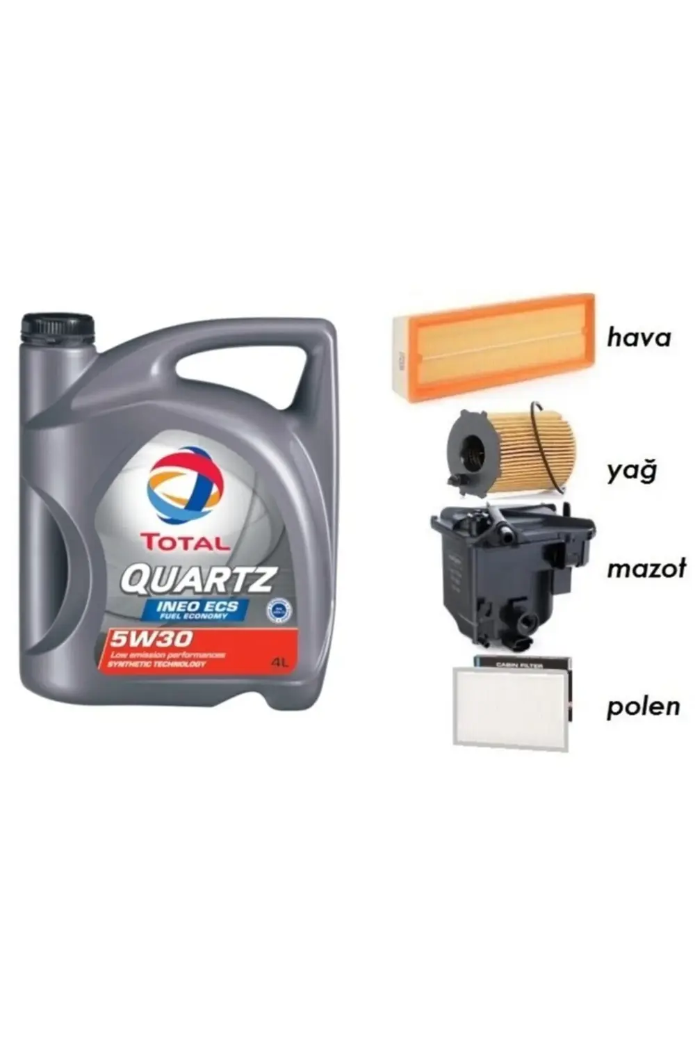 5w30 Partikül Yag + Filtre Ful Set Peugeot 407 1.6 Dizel Uyumlu