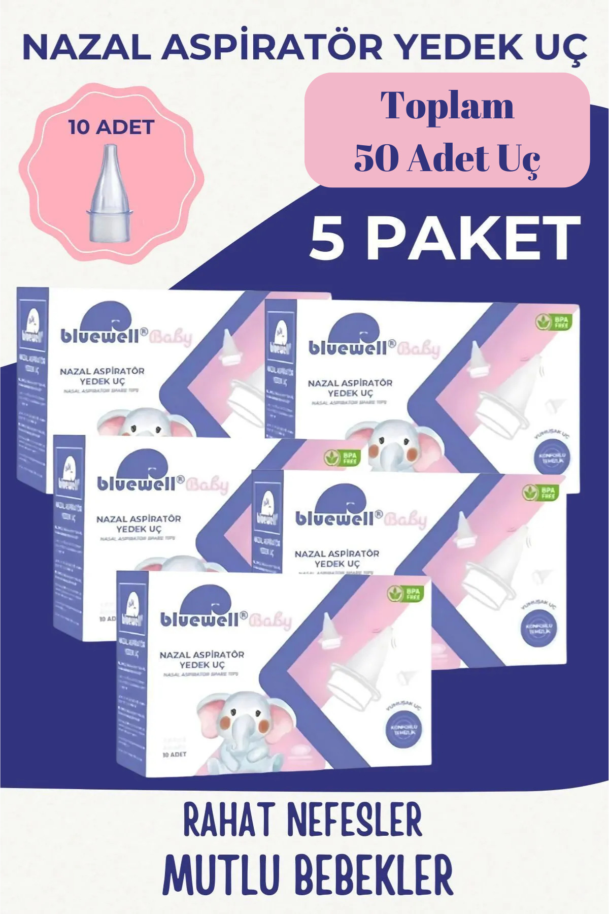 5X Otribebe Brunobaby Weebaby Uyumlu Nazal Aspiratör Yedek Uç Bur