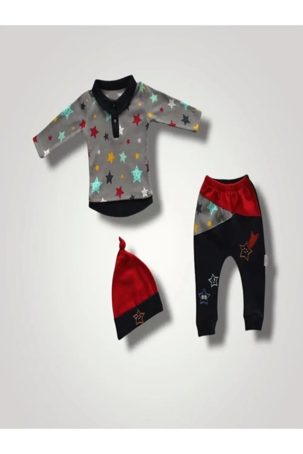 6-9 12-18 18-24 Ay Samanyolu Yıldızlar Baskılı Uzun Kollu Sweat Ş