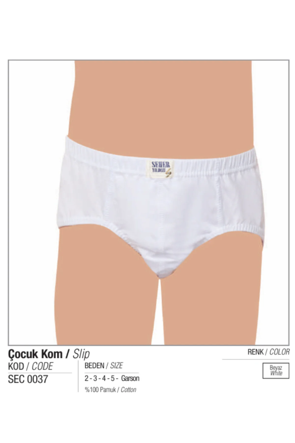 (6 adet) %100 Pamuk SEHER Erkek Çocuk Slip Külot