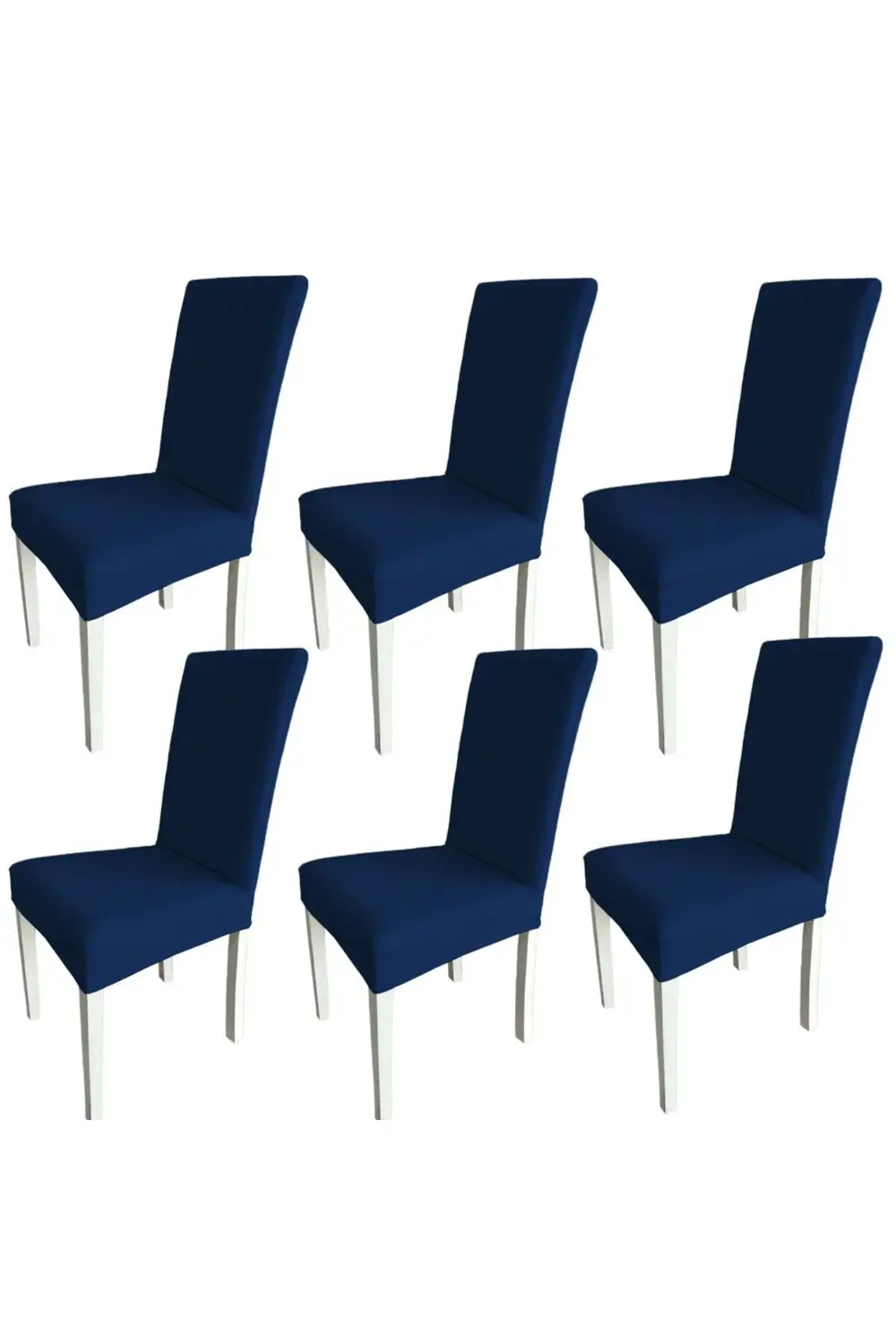 6 Adet %100 Pamuklu Fransız Kumaş Salon Tipi Sandalye Kılıfı & Sa