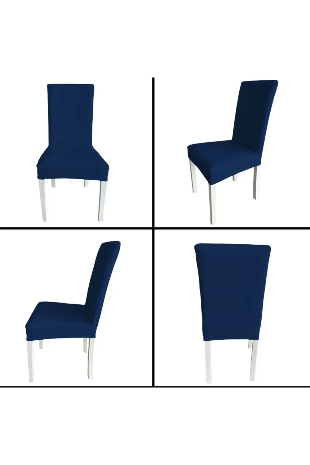 6 Adet %100 Pamuklu Fransız Kumaş Salon Tipi Sandalye Kılıfı & Sa