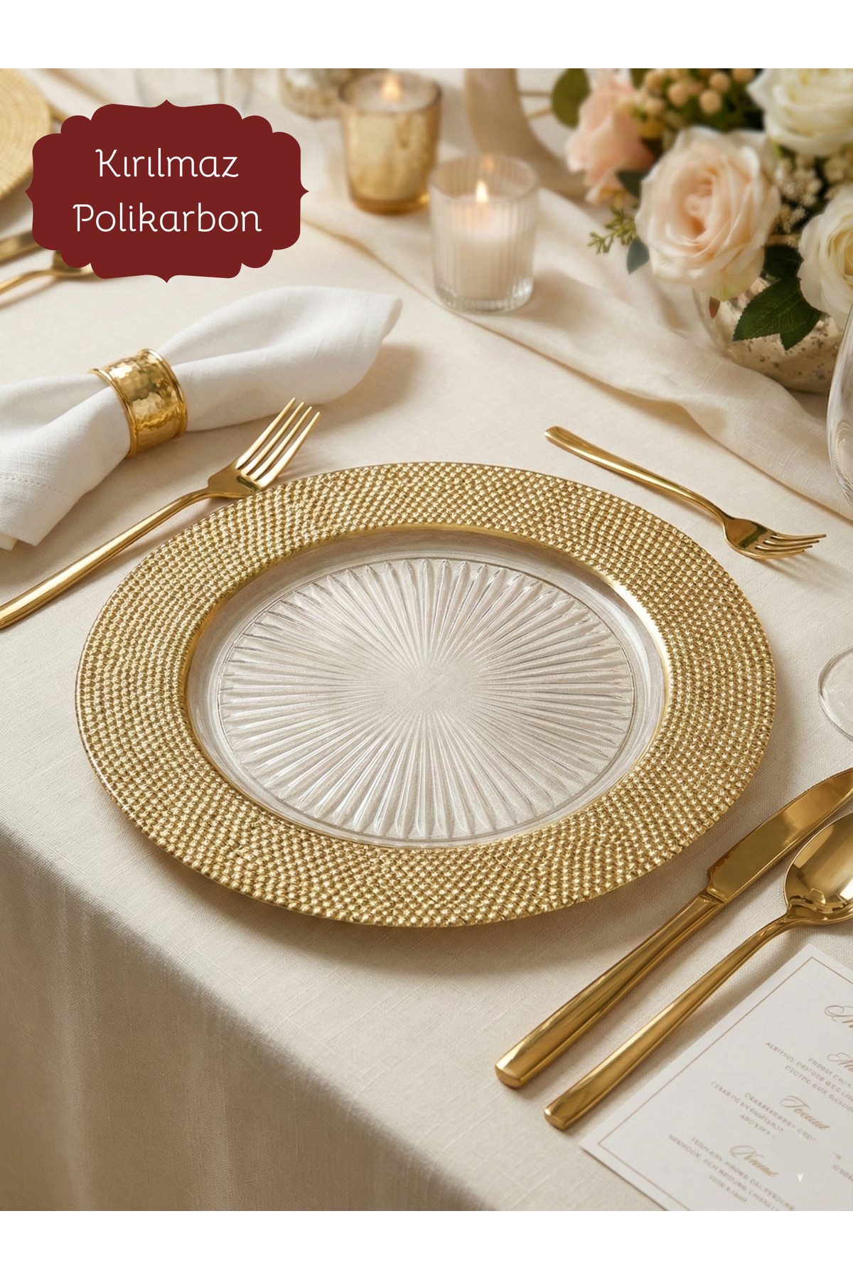 6 Adet 30 Cm Gold Lüks Supla Seti, Polikarbon Kırılmaz Amerikan S