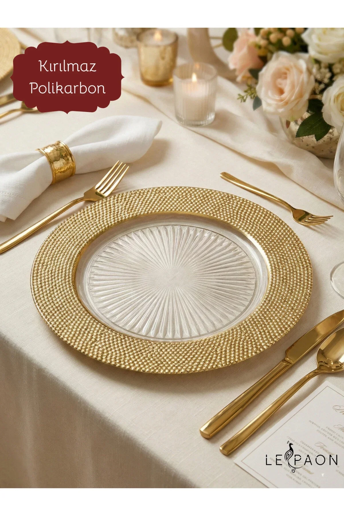 6 Adet 30 Cm Gold Lüks Supla Seti, Polikarbon Kırılmaz Amerikan Servis, Şık Sofra Sunum Altlığı - Oda Kokulu 6 Adet 30 Cm Gold Lüks Supla Seti, Polikarbon Kırılmaz Amerikan Servis, Şık Sofra Sunum Altlığı - Oda Kokulu