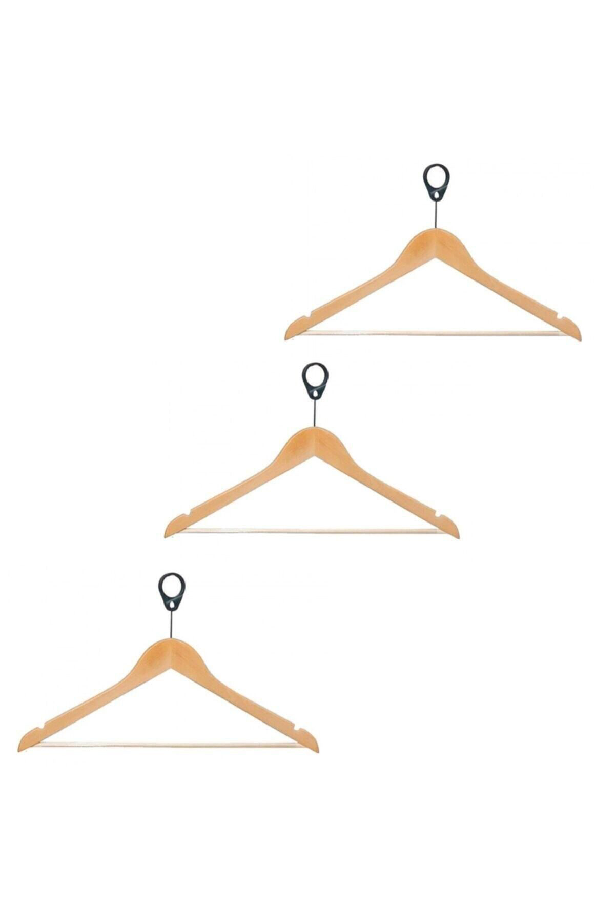 Bioonde 6 Adet Ahşap Askı Otel Tipi. Otel Askısı. Elbise Askısı