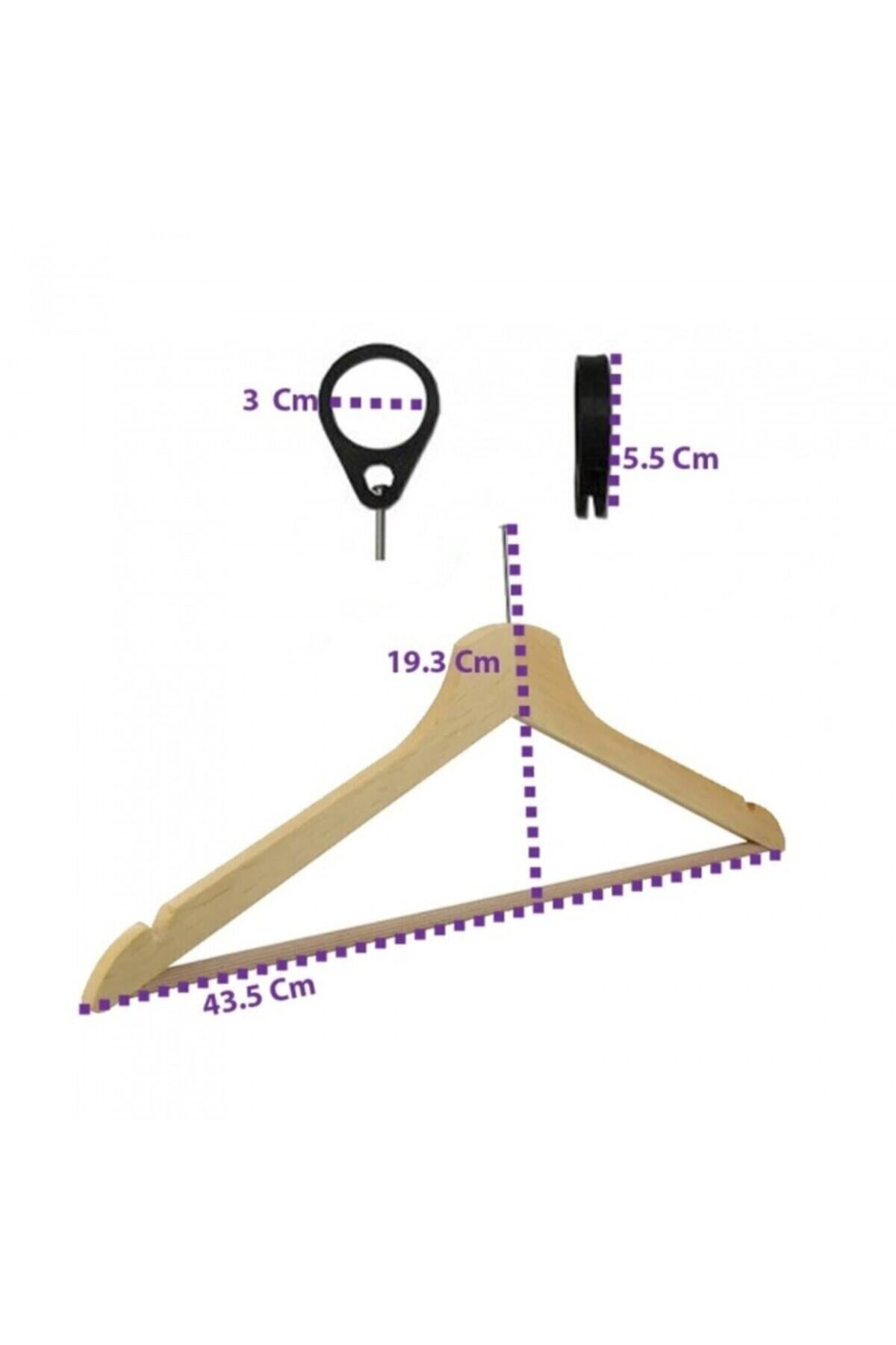 Bioonde 6 Adet Ahşap Askı Otel Tipi. Otel Askısı. Elbise Askısı