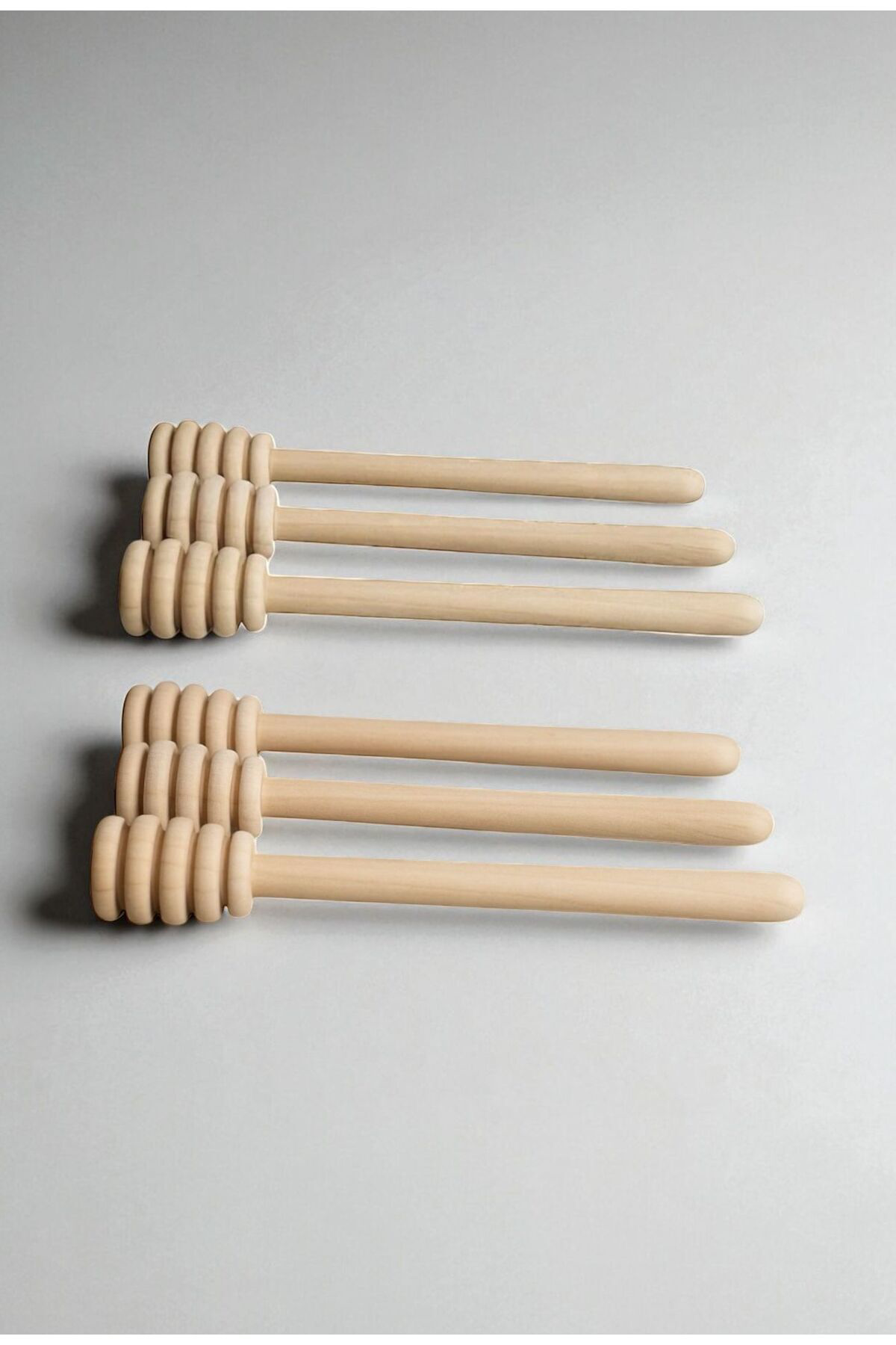6 adet Ahşap Bal Kaşığı Tekli Bal Servis Aparatı 14 cm