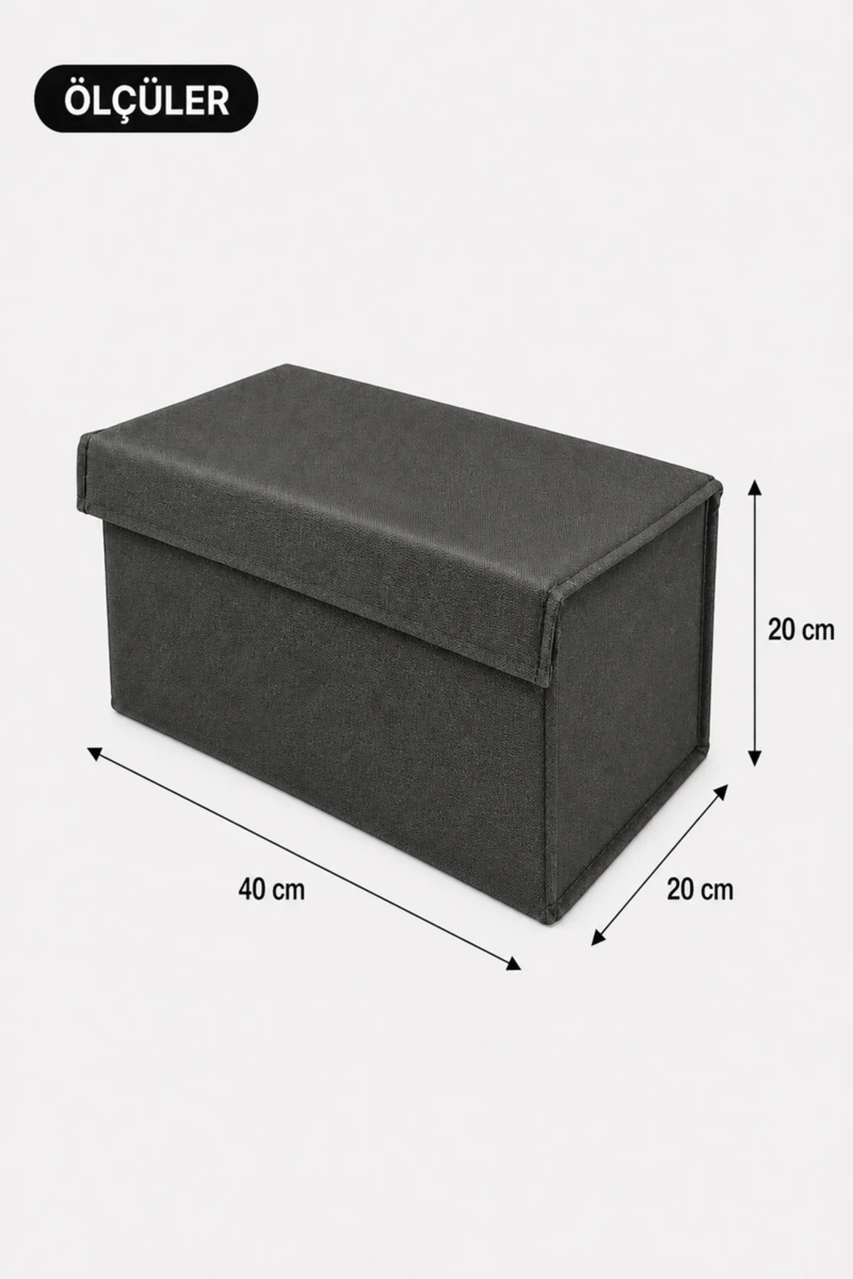 6 Adet Antrasit Kapaklı Dolap İçi Düzenleyici, Katlanabilir Kıyafet Saklama Kutusu, Raf Düzenleyici Organizer Large 40x20x20cm 6 Adet Antrasit Kapaklı Dolap İçi Düzenleyici, Katlanabilir Kıyafet Saklama Kutusu, Raf Düzenleyici Organizer Large 40x20x20cm