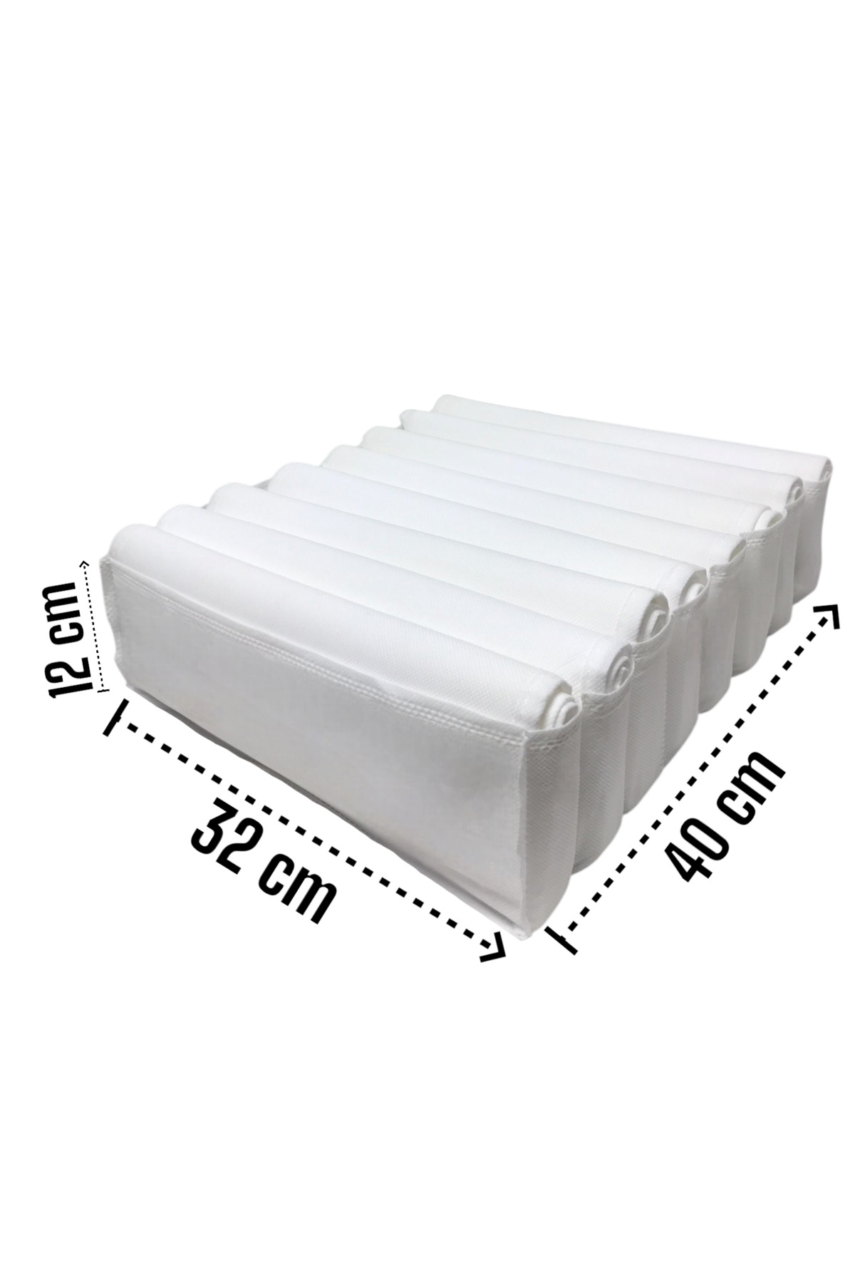 6 Adet Beyaz Akordiyon Tipi Large 8 Gözlü Çekmece İçi Düzenleyici