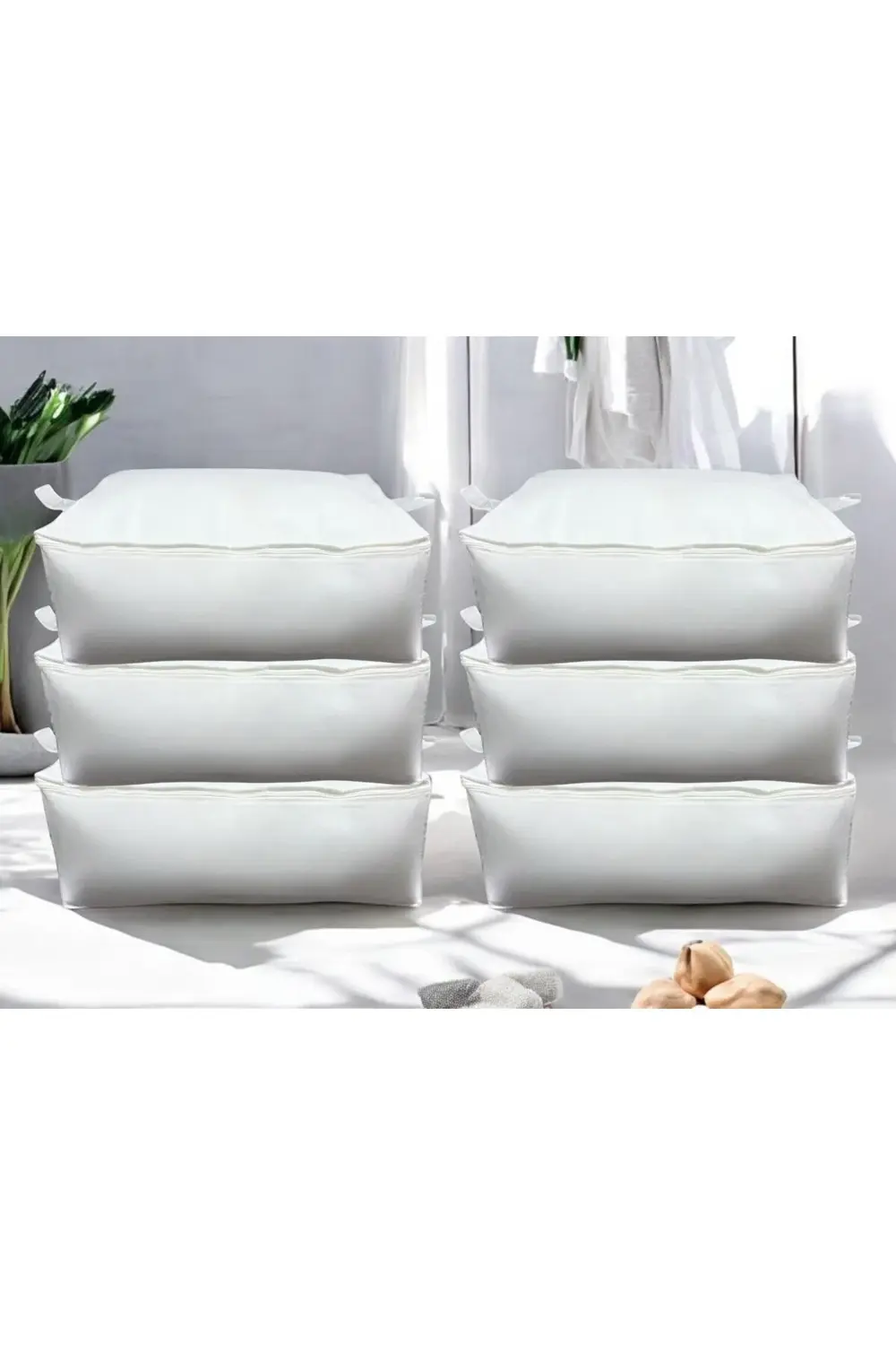 6 Adet Beyaz Baza Altı Ve Çekyat Tipi Hurç 62 X 44 X 22 Cm XLarge