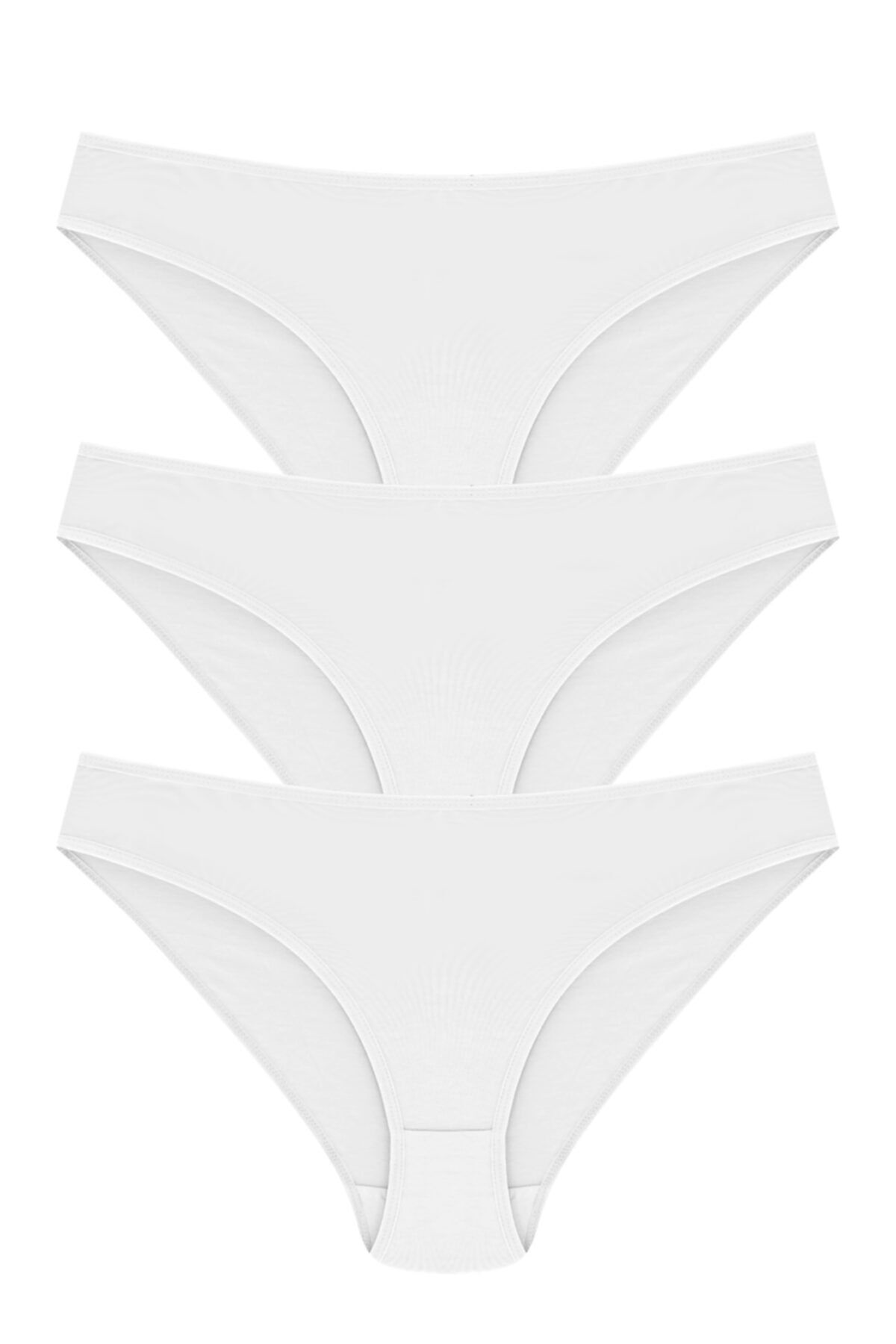 6 Adet Beyaz Renk Bikini Külot