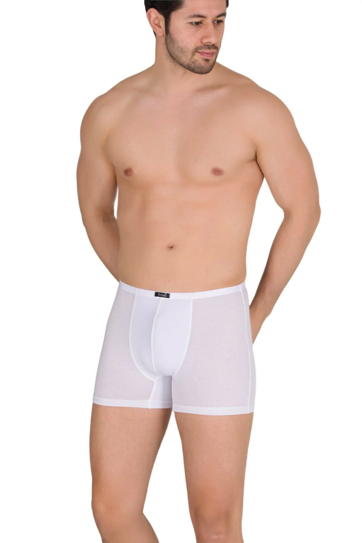 6 Adet Beyaz Renk Ince Kemerli Modal Boxer