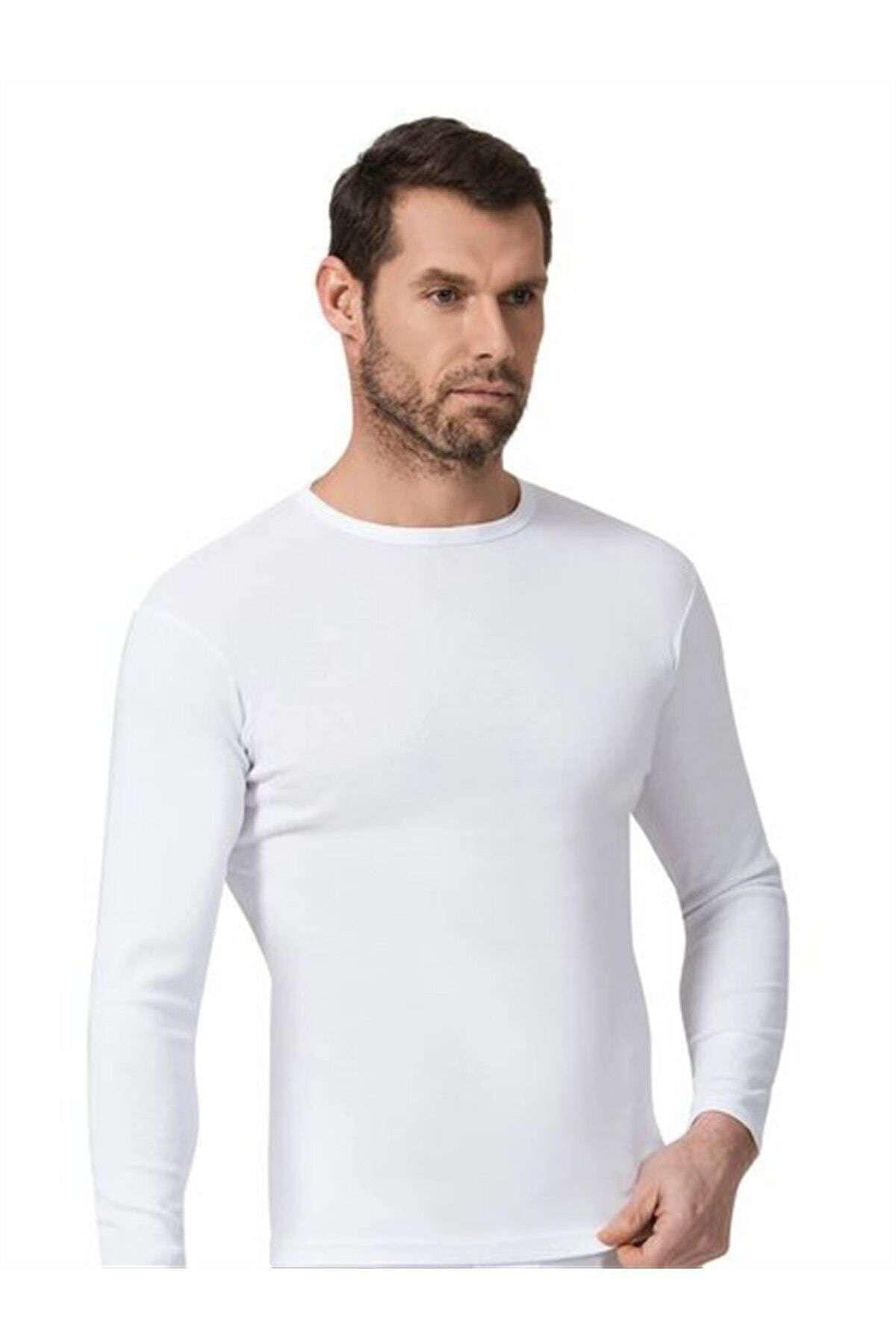 Namaldı 6 Adet Beyaz Renk Ribana Uzun Kollu Fanila