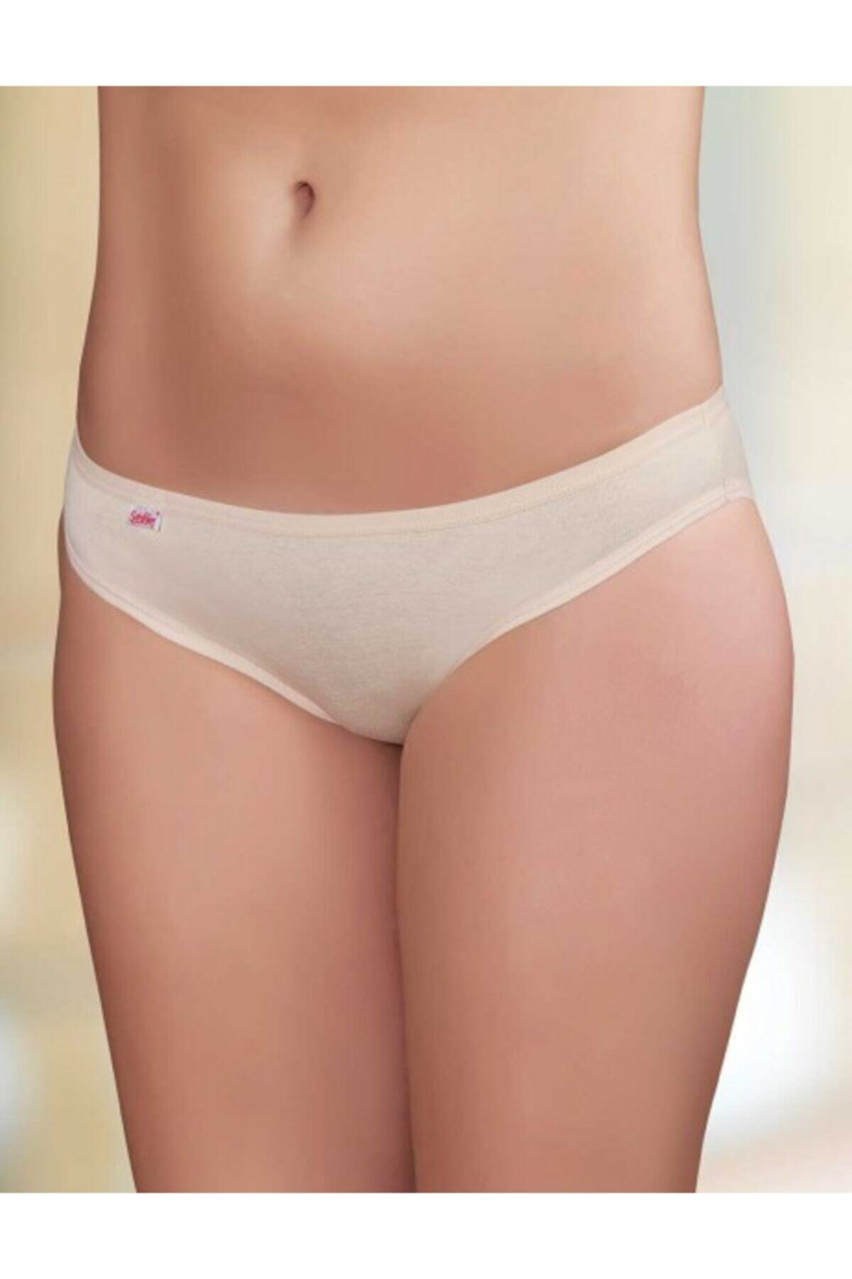 6 Adet Biyeli Ribana Düşük Bel Bayan Külot Ten Mb023