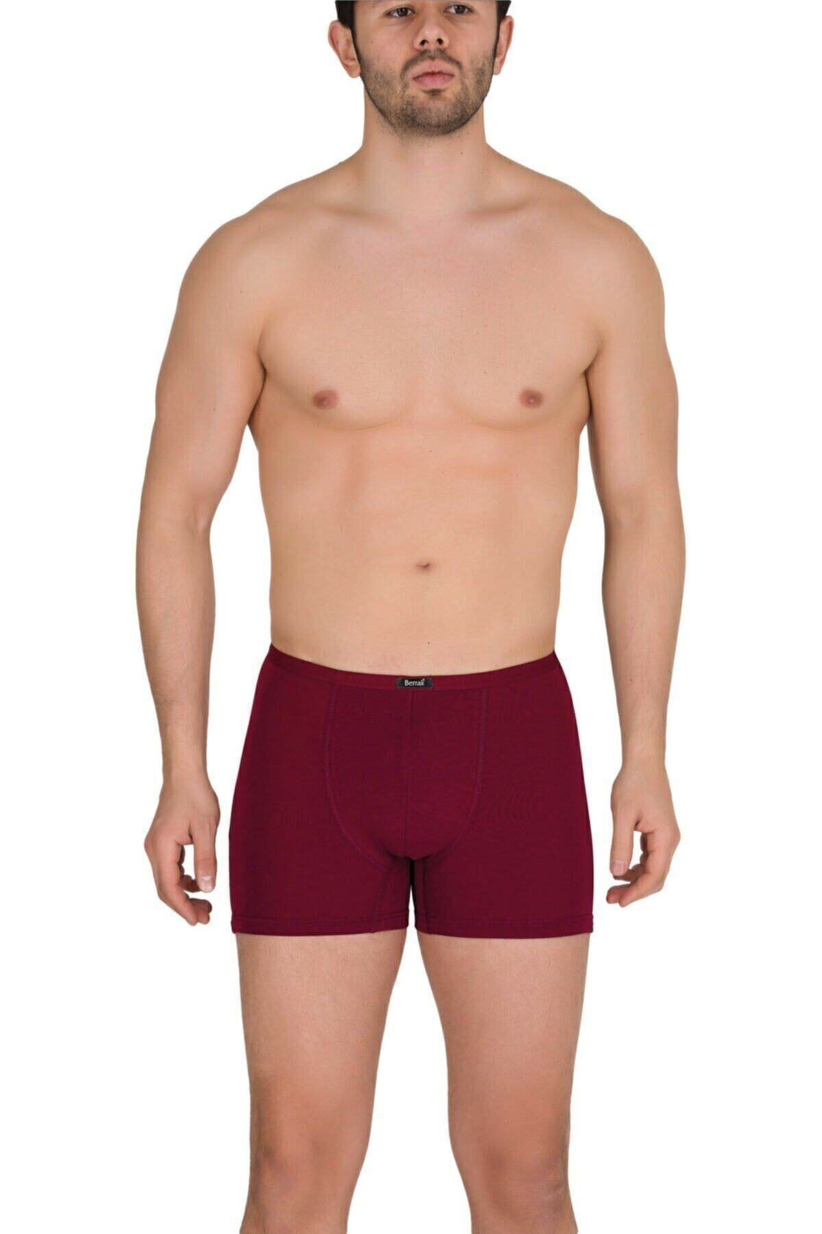 Berrak 6 Adet Bordo Renk İnce Kemerli Modal Boxer