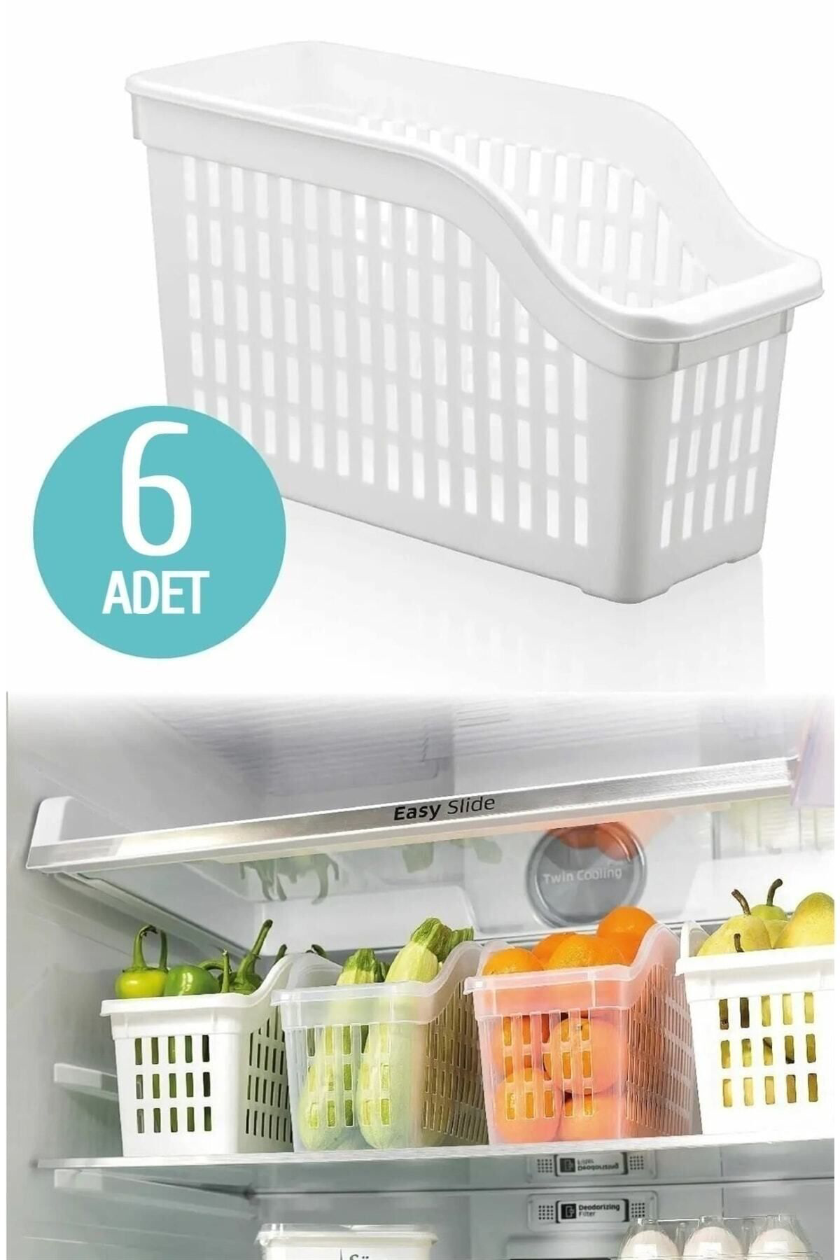 Arbu Home 6 Adet Buzdolabi Düzenleyici, Dolap İçi Düzenleyici Organizer