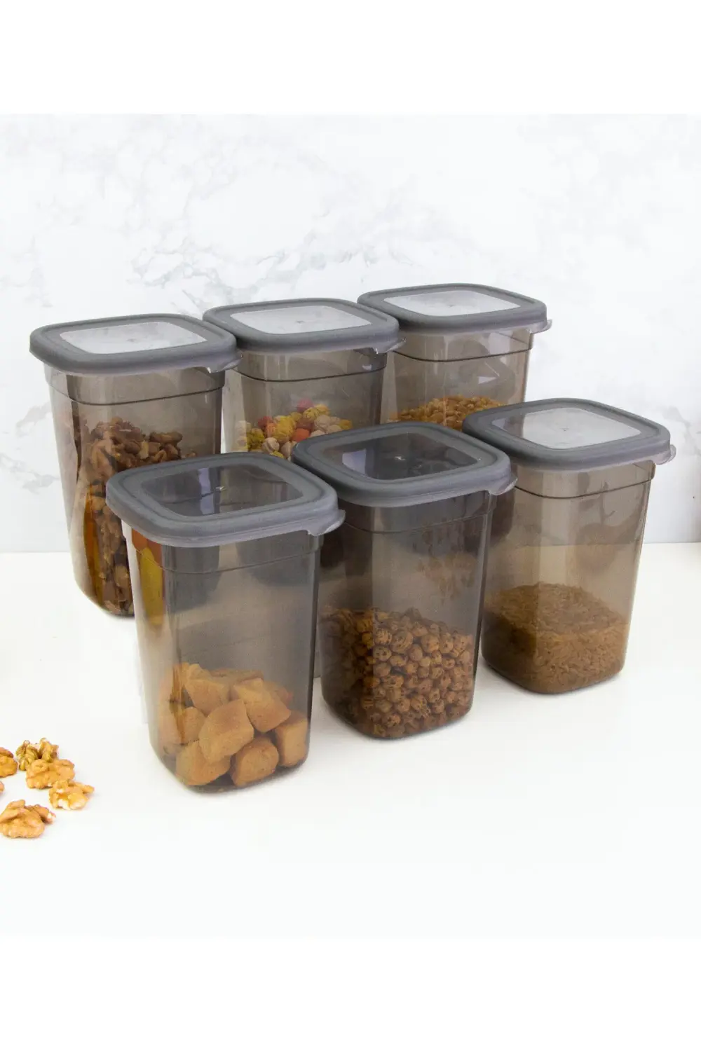 6 Adet Dikdörtgen Saklama Kabı - 1,1 Lt. 1100 Ml. 50880