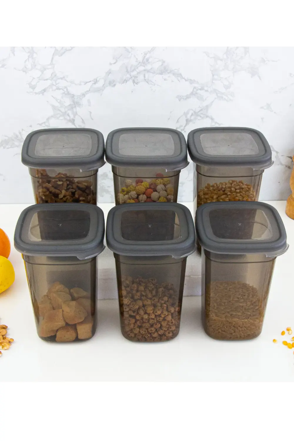 6 Adet Dikdörtgen Saklama Kabı - 1,1 Lt. 1100 Ml. 50880