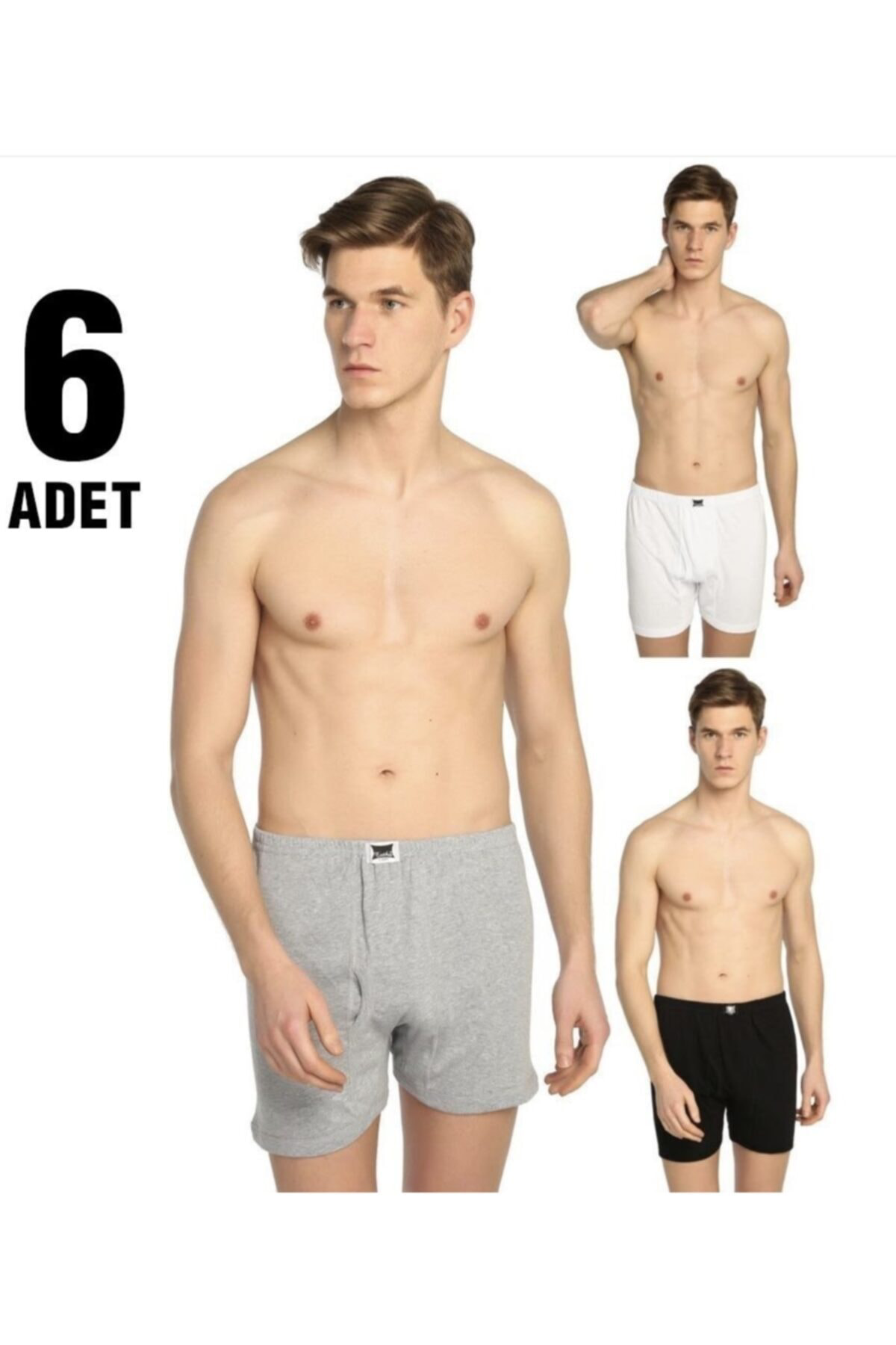 6 Adet Erkek Penye Boxer 6 Adet Erkek Penye Boxer