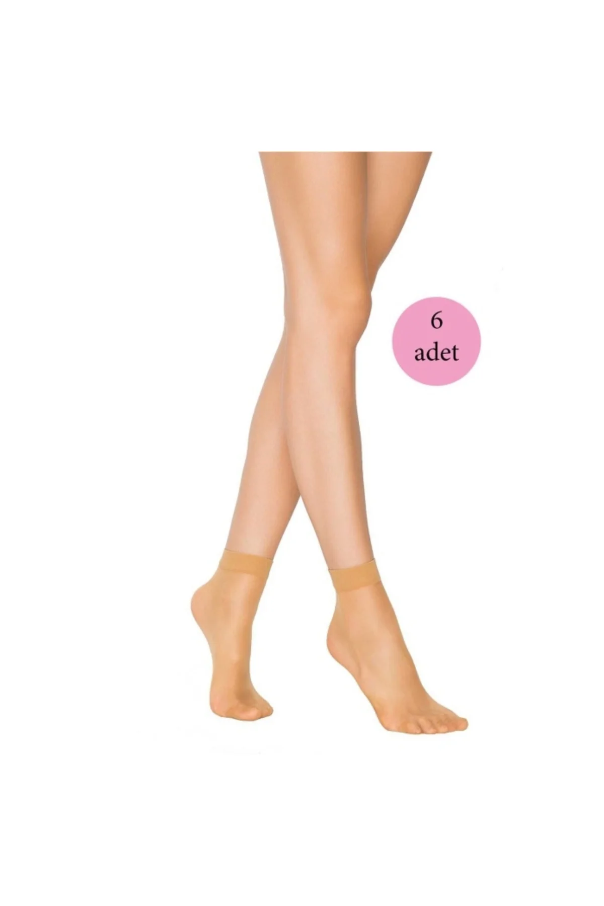 6 Adet Fit 15 Soket Ince Parlak Kısa Çorap Ten