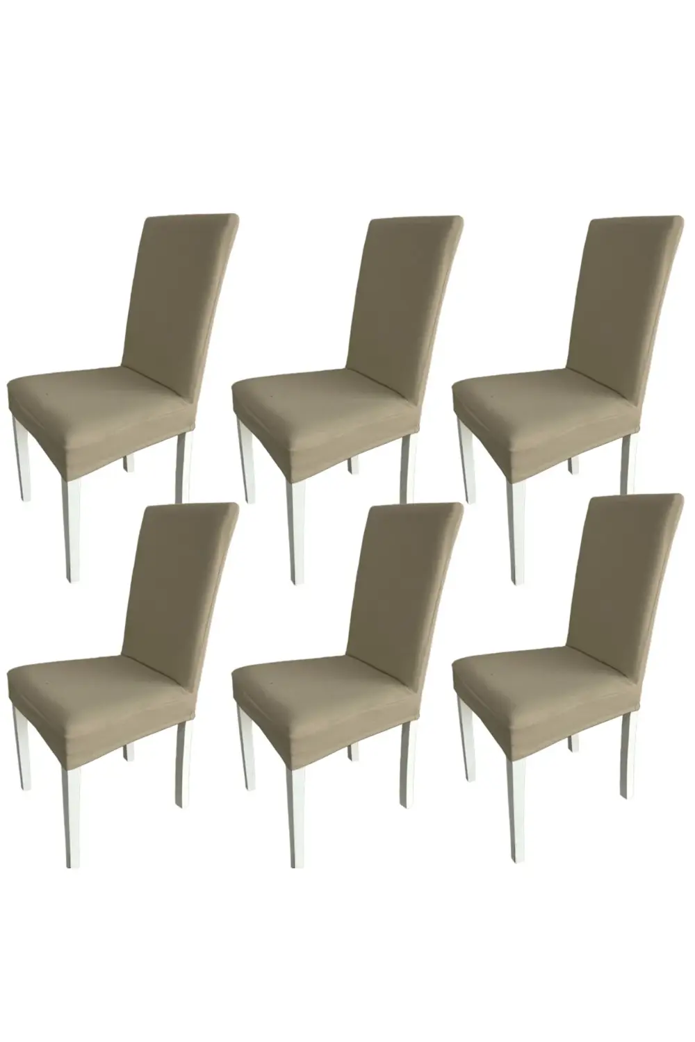 6 Adet Fransız Pamuklu Kumaş Salon Tipi Sandalye Kılıfı & Sandaly