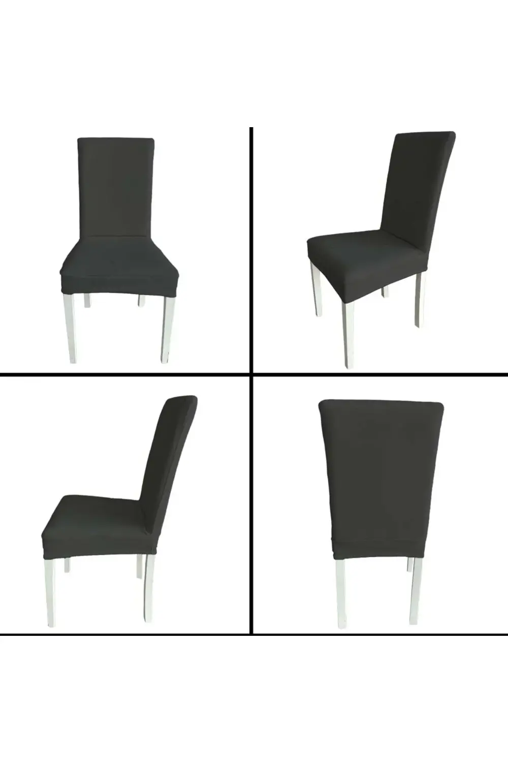 6 Adet Fransız Pamuklu Kumaş Salon Tipi Sandalye Kılıfı & Sandaly