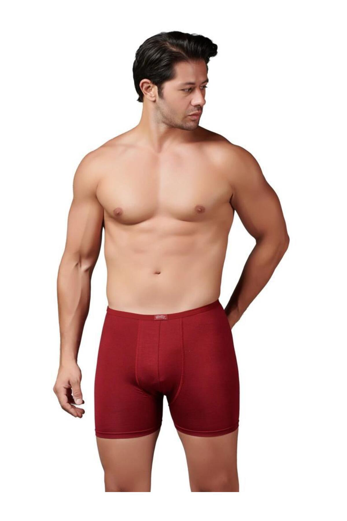 6 Adet Gümüş Erkek Bambu İnce Bel Elastan Boxer 8007