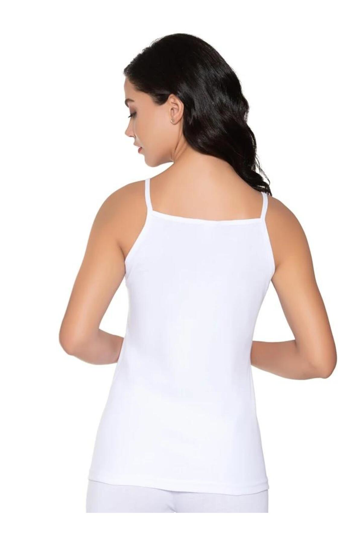 6 Adet Gümüş  Ribana Güpürlü İp Askılı Atlet 3010