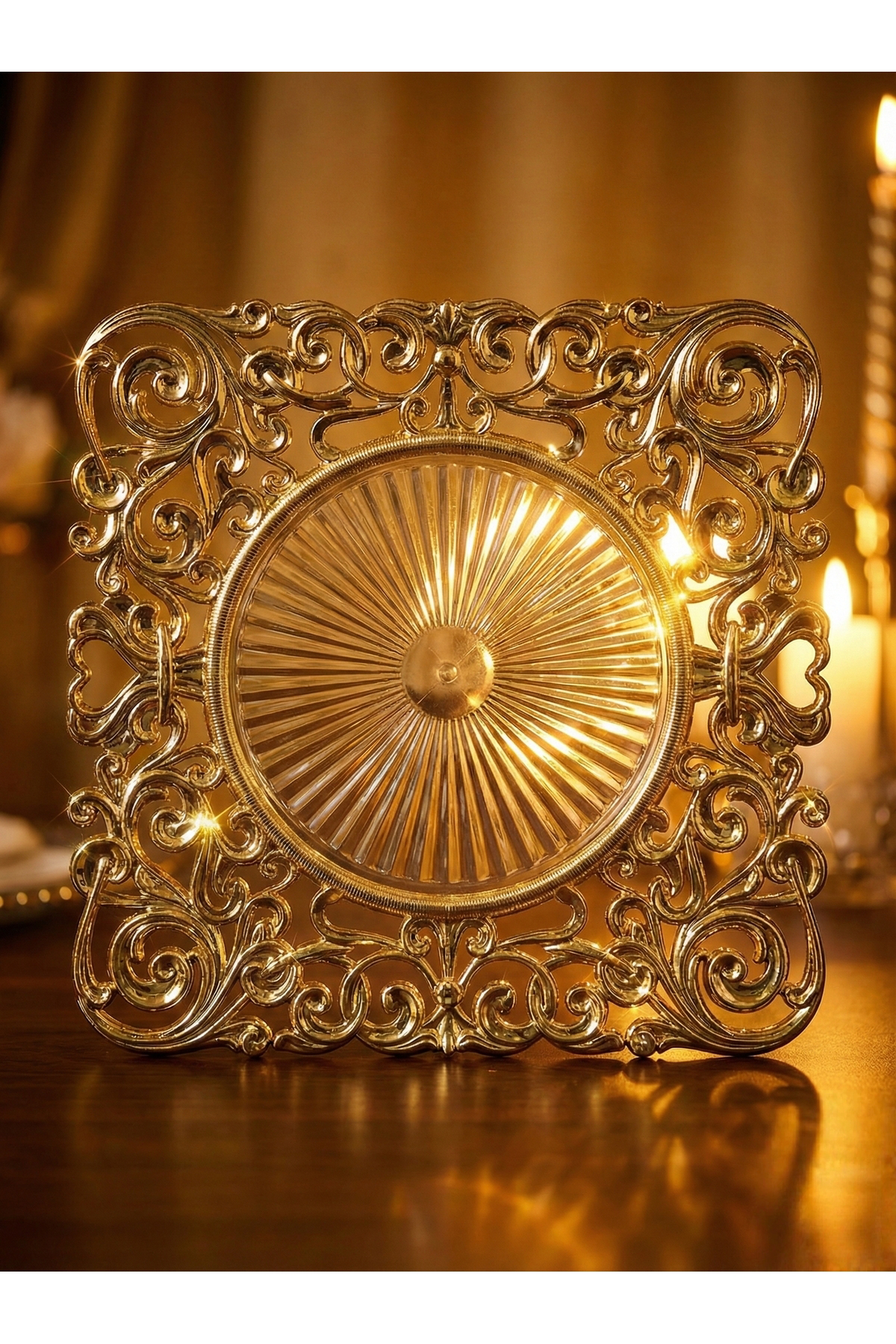 6 Adet Kare Gold Supla Seti 30 cm - Kare Amerikan Servis ve Yemek