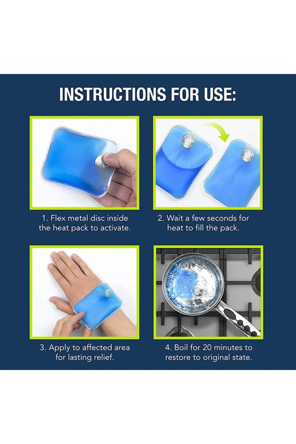 6 Adet Kare Şekilli Sihirli Jel Isıtıcı, Isınmatik, Cep Sobası, A