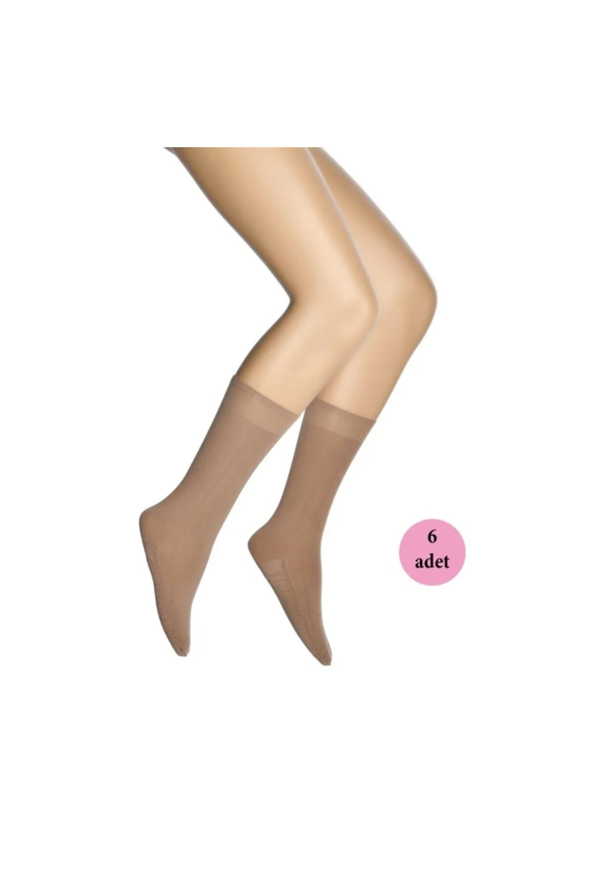 6 Adet Masaj Kadın Çorap Bronz 38