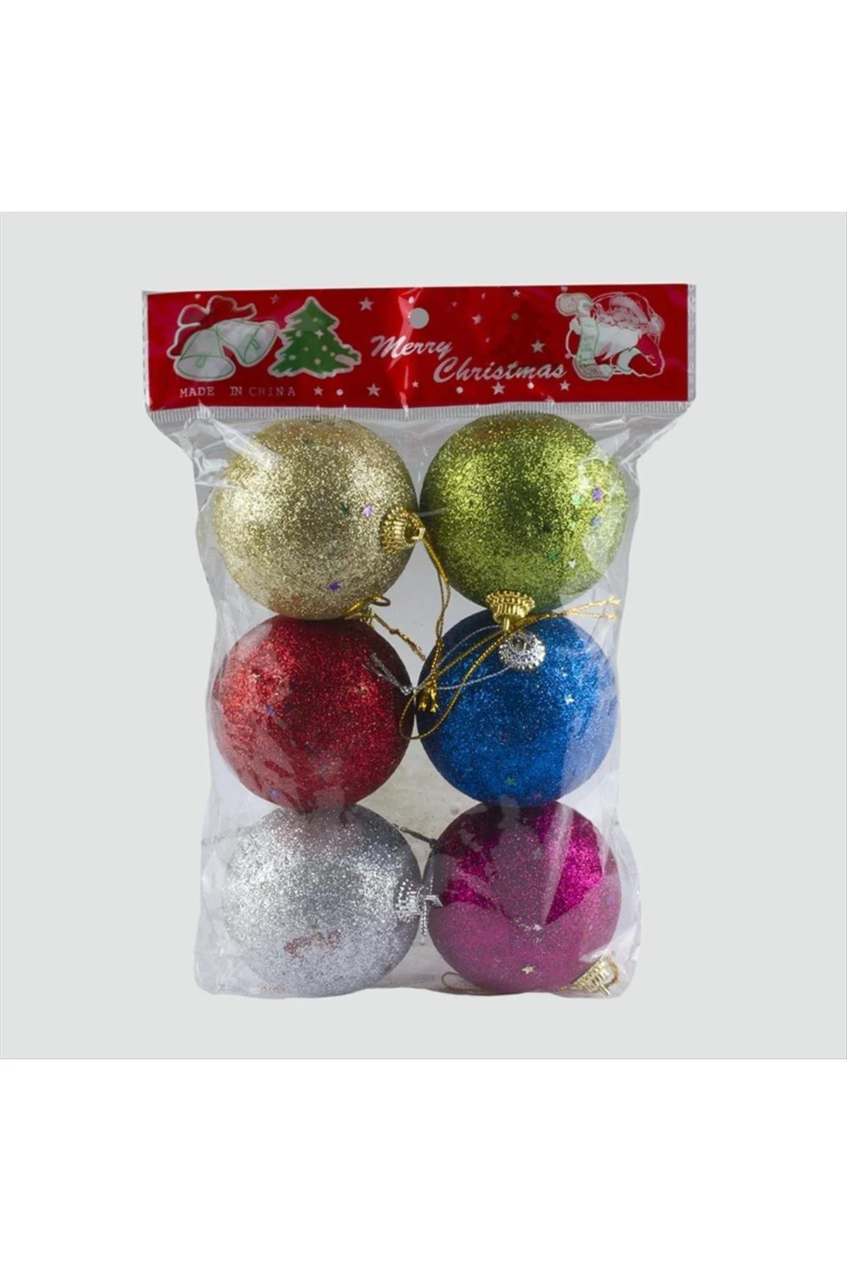 6 Adet Orta Cici Top Yılbaşı Ağaç Süsü