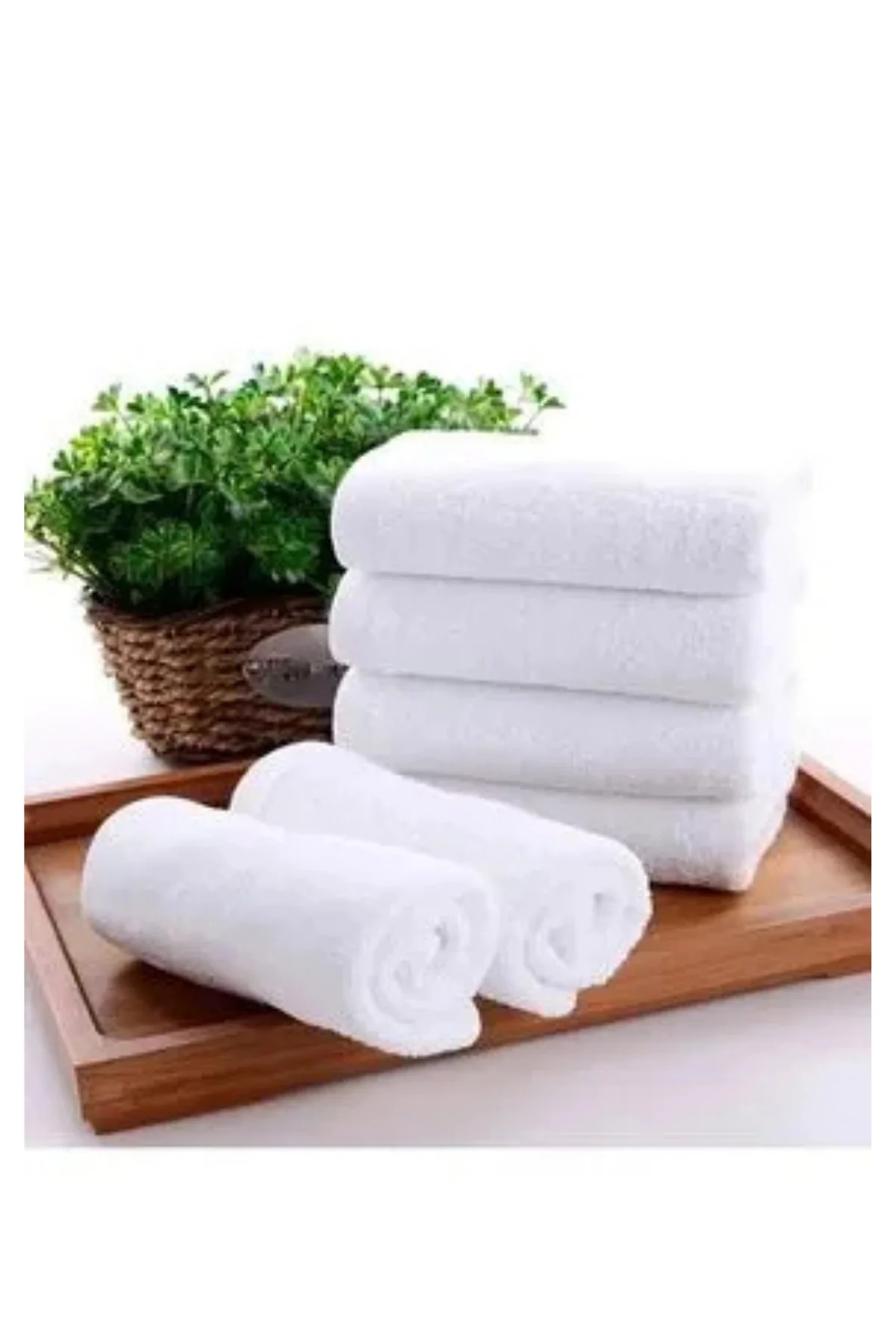 6 Adet Otel Havlusu Beyaz 50x85 cm 200 gram Bukle - Armür El Yüz 