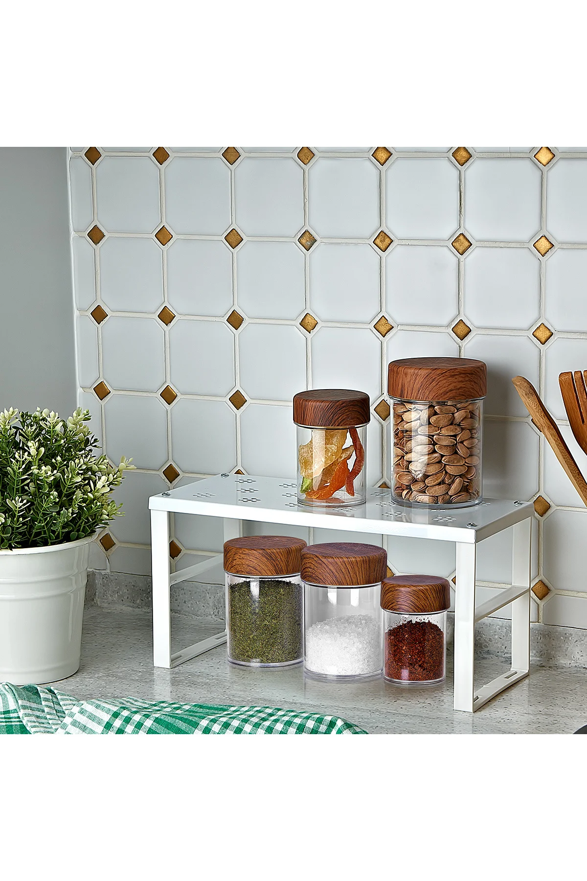 6 Adet Paslanmaz Metal Dolap Içi Raf Düzenleyici Mutfak Dolabı Ta