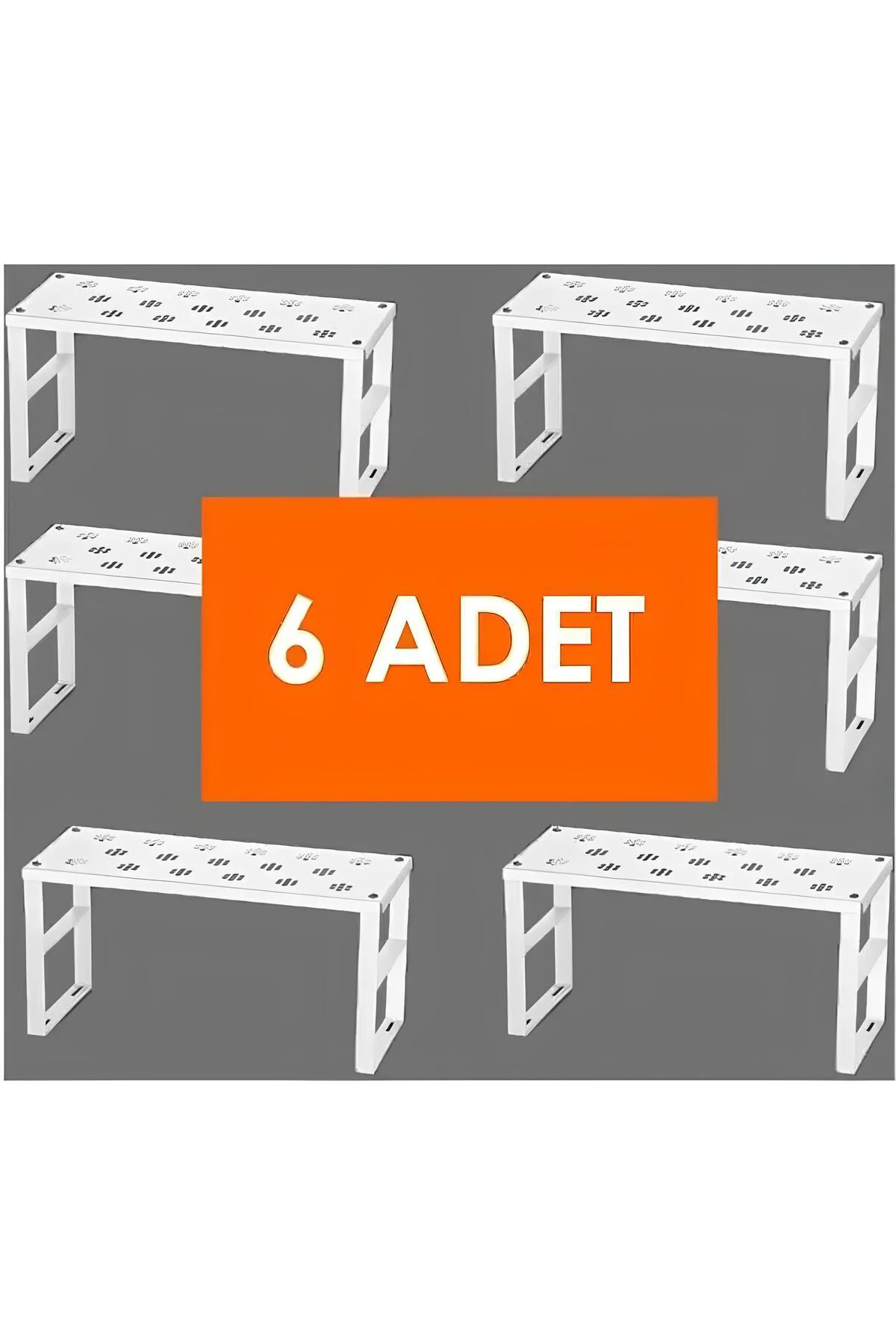 6 Adet Paslanmaz Metal Dolap Içi Raf Düzenleyici Mutfak Dolabı Ta