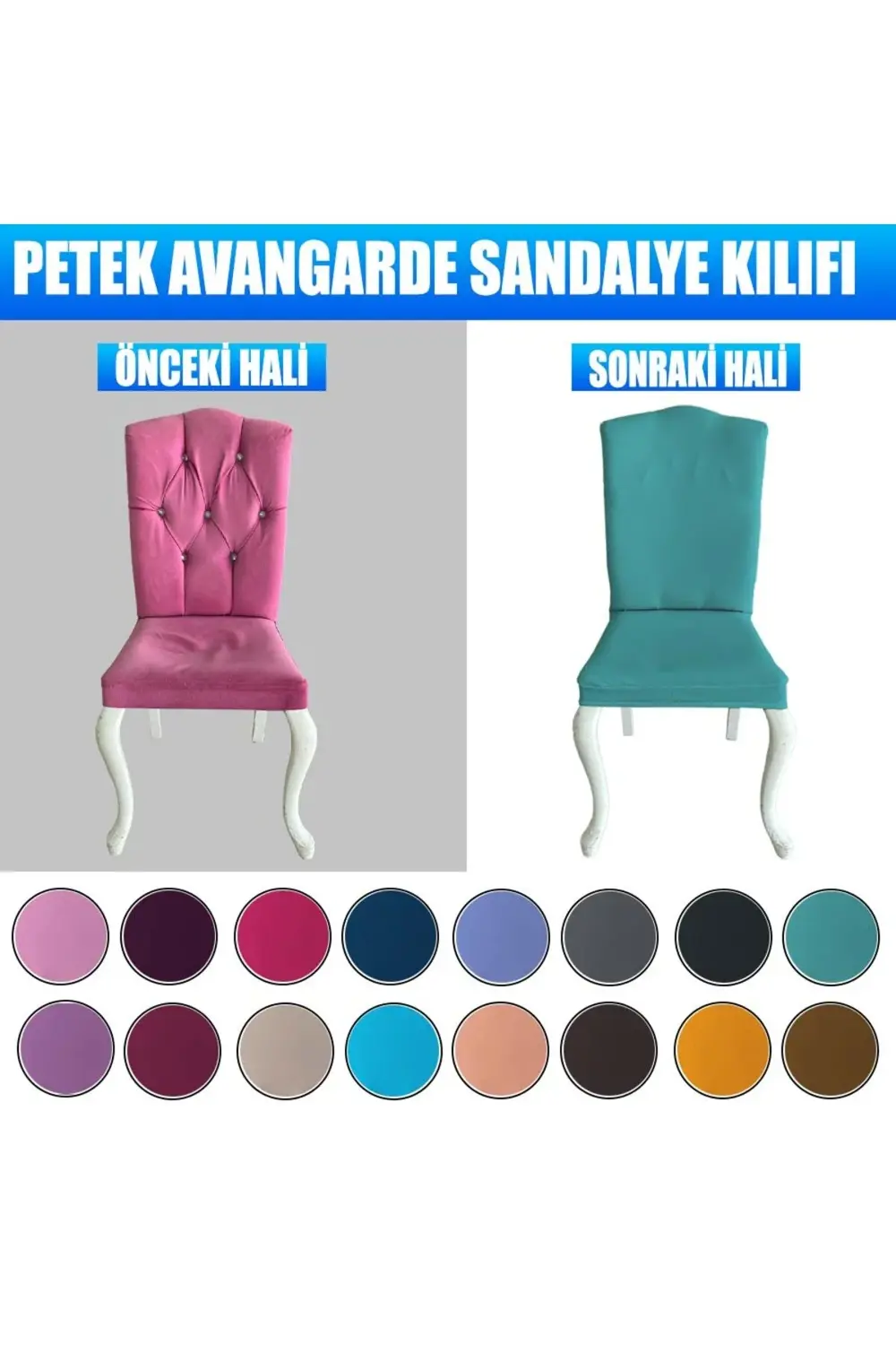 6 Adet Petek Kumaş Avangarde Tipi Sandalye Kılıfı & Sandalye Örtü