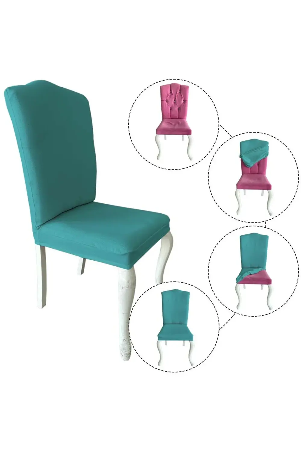 6 Adet Petek Kumaş Avangarde Tipi Sandalye Kılıfı & Sandalye Örtü