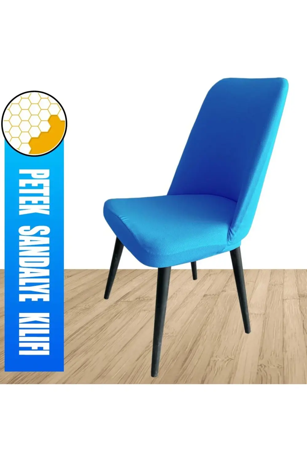 6 Adet Petek Kumaş Gül Tipi Sandalye Kılıfı & Sandalye Örtüsü Set