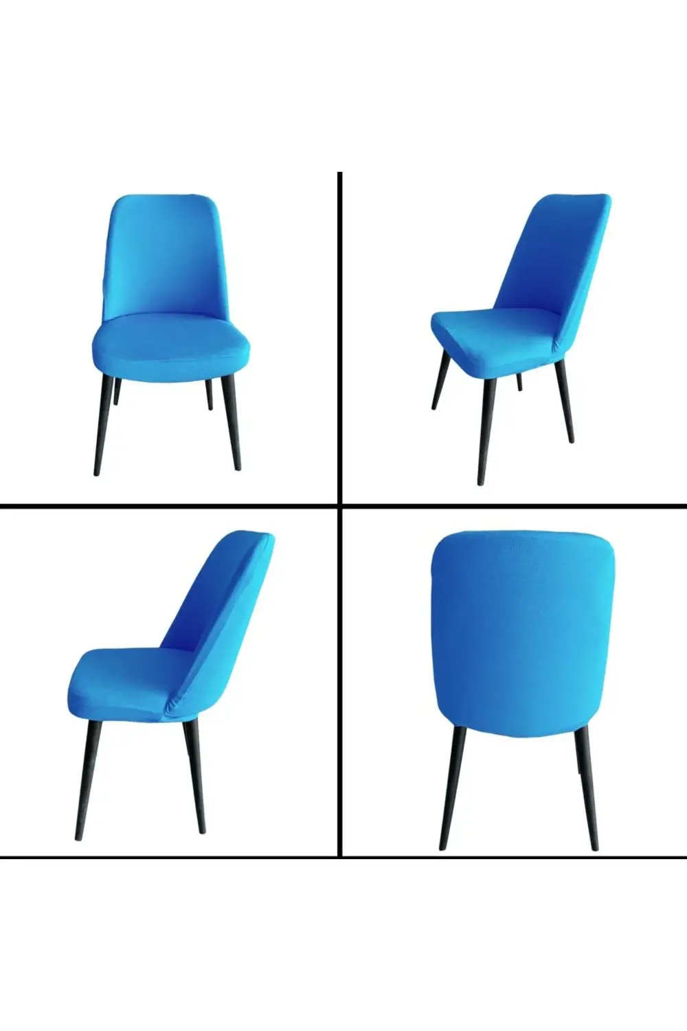 6 Adet Petek Kumaş Gül Tipi Sandalye Kılıfı & Sandalye Örtüsü Set