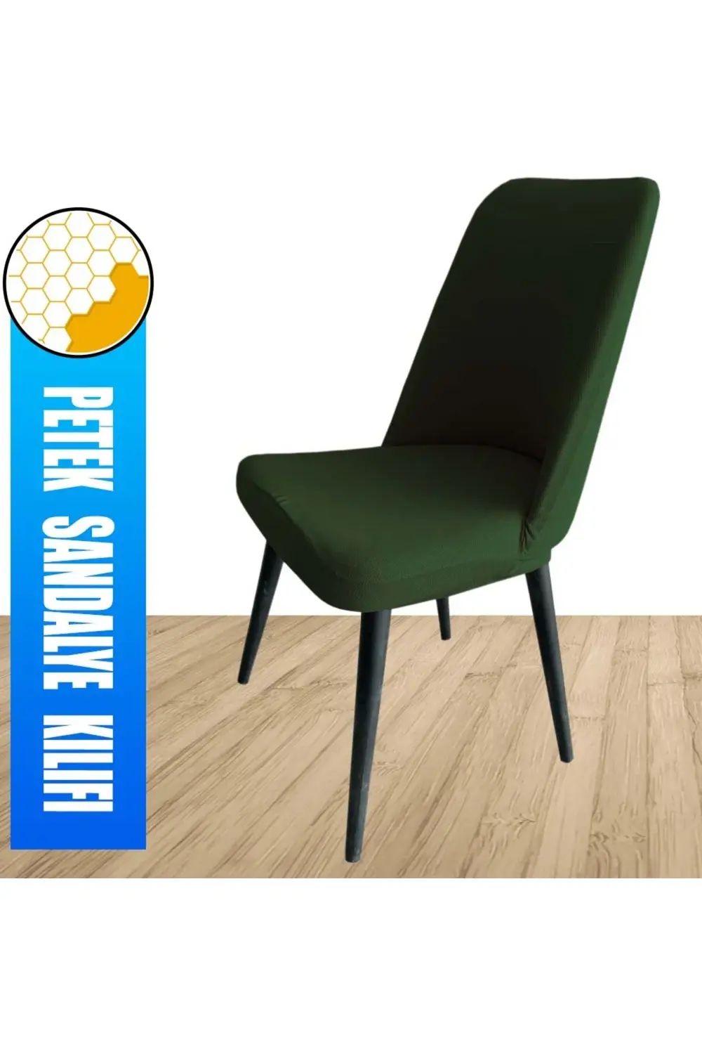 6 Adet Petek Kumaş Gül Tipi Sandalye Kılıfı & Sandalye Örtüsü Set