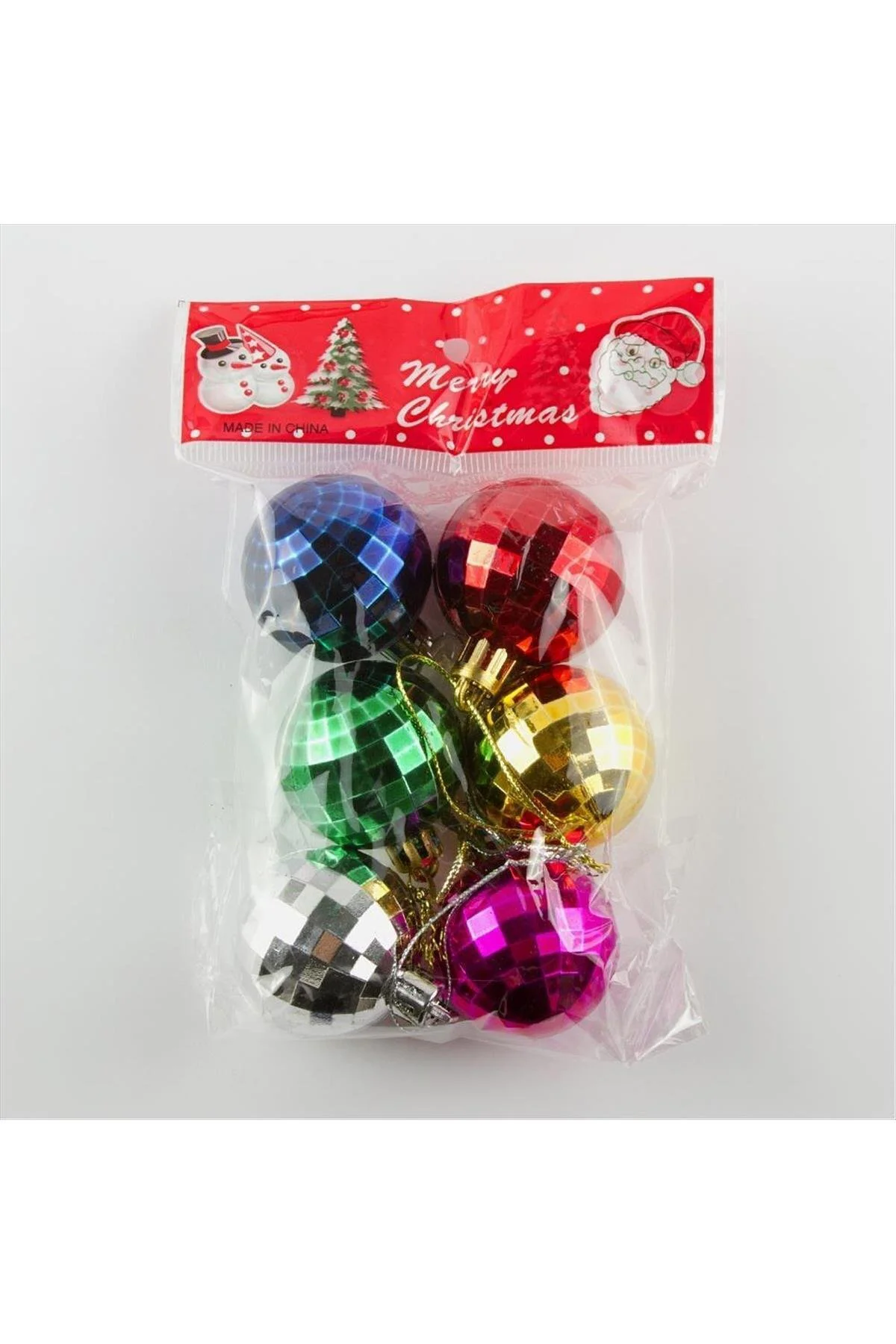 6 Adet Renkli Küçük Top Yılbaşı Süsü, Dekoratif ve Şık Ağaç Süsü 