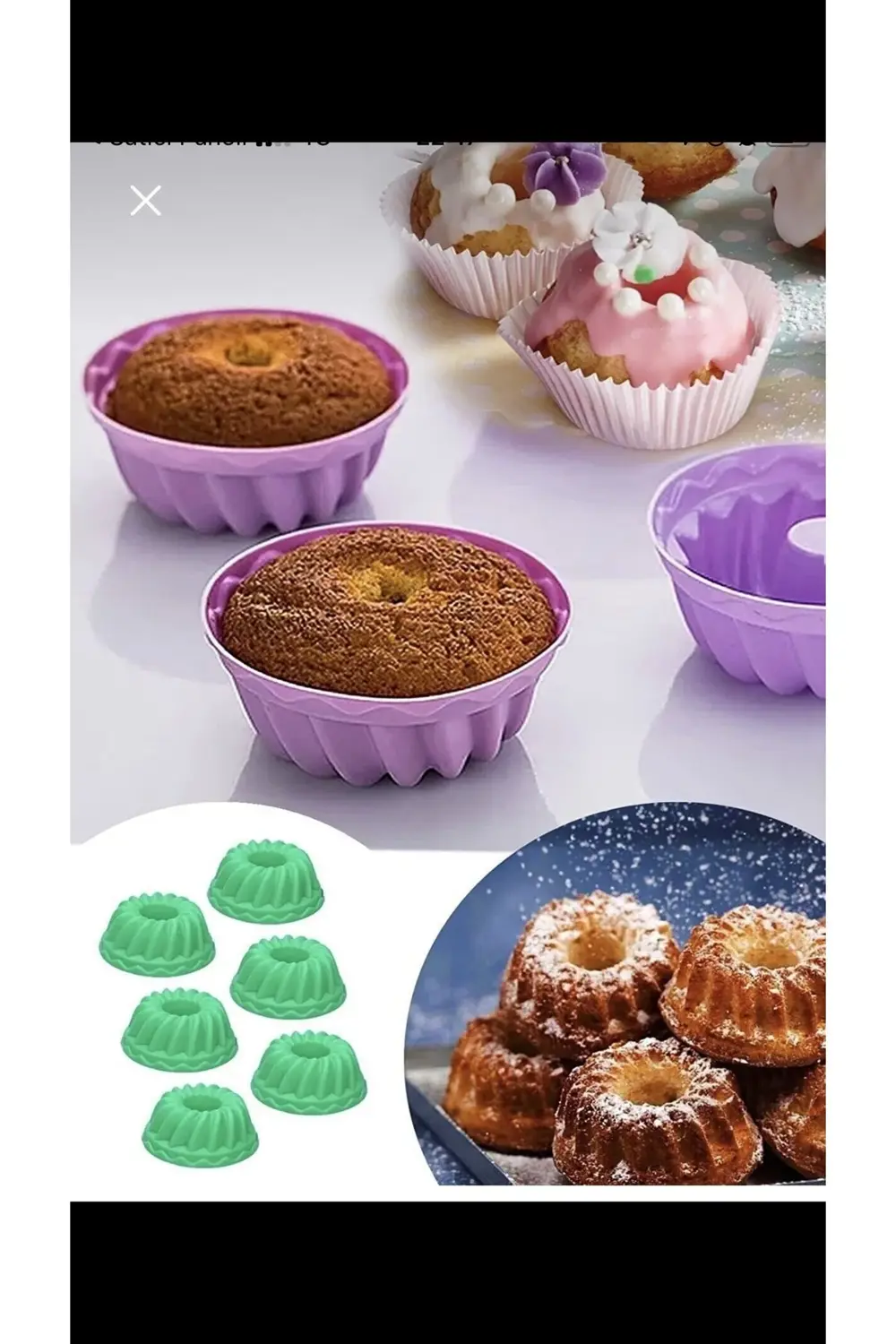 6 Adet Silikon Muffin Kek Kalıbı