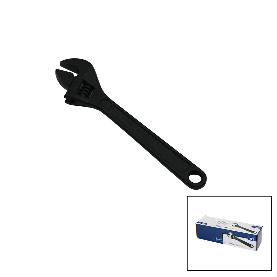 6 ADET SİYAH ÇELİK 12 İNÇ 300MM KURBAĞACIK ANAHTAR CHROME VANADİU