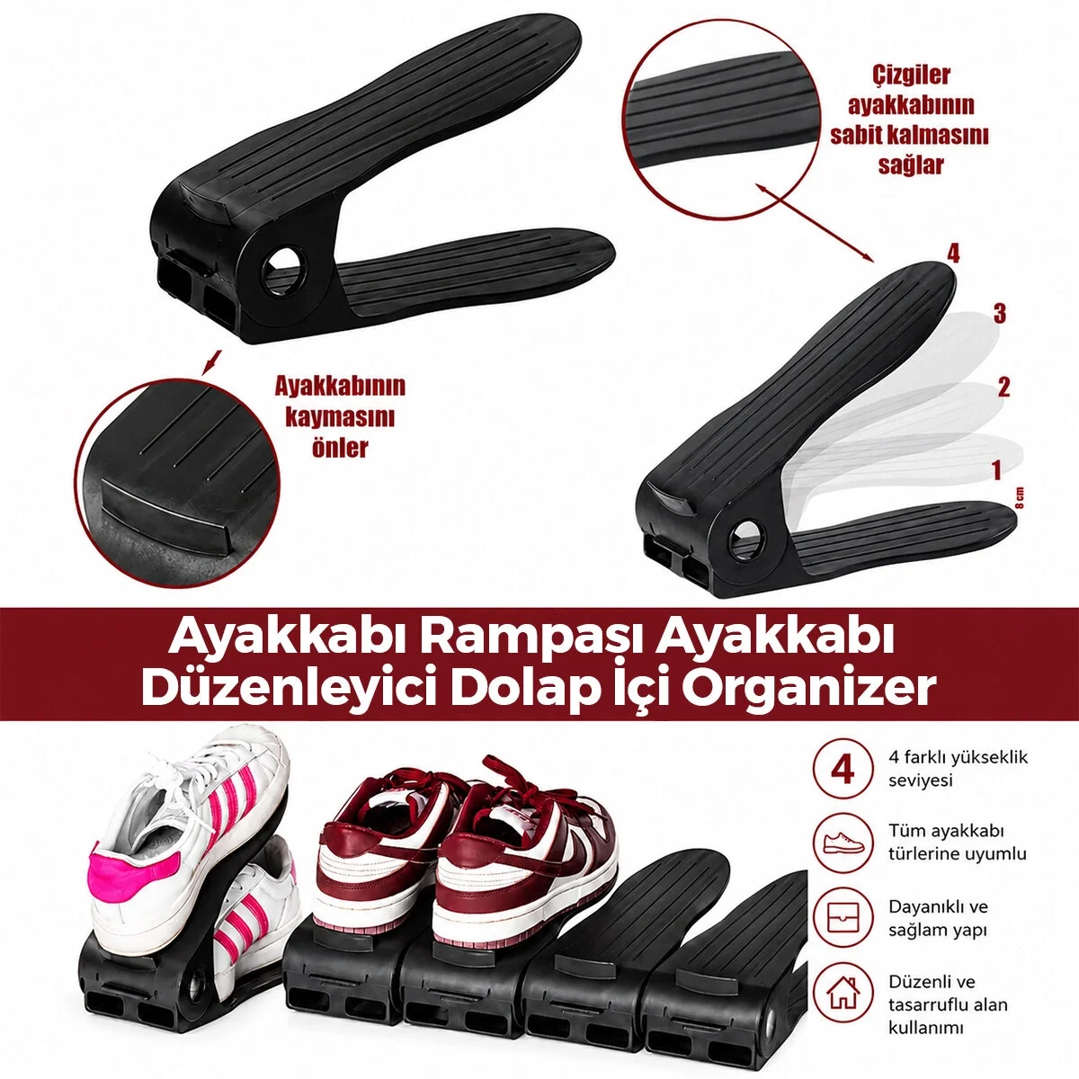 6 Adet Siyah Plastik Ayakkabı Rampası 12x25cm Bx40 Fiyatı, Yorumları ve Özellikleri